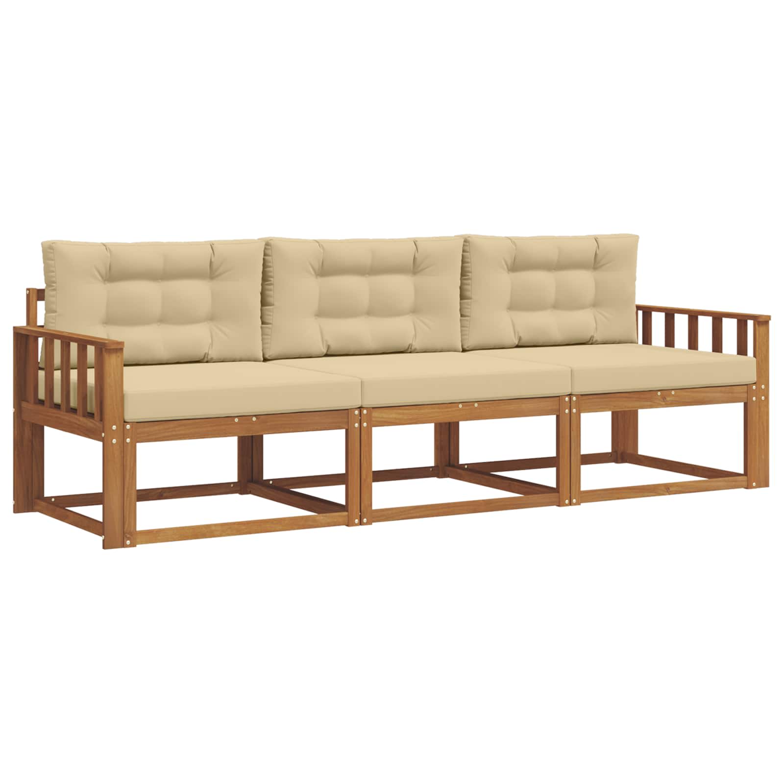 Ensemble de canapés d'extérieur 3 pcs Naturel et Beige - XIOS