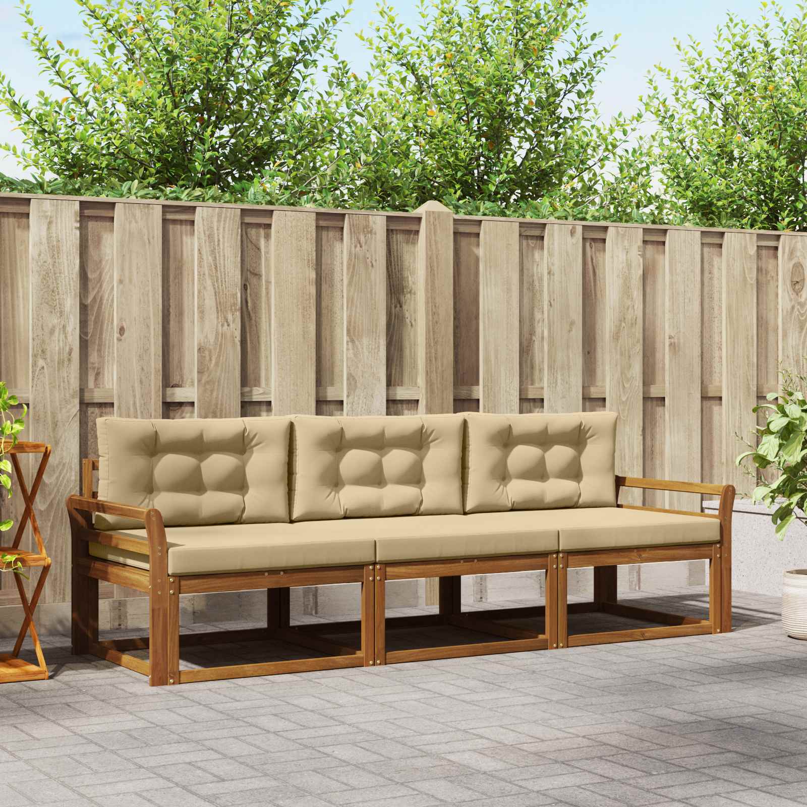 Ensemble de canapés d'extérieur 3 pcs Naturel et Beige - XIOS