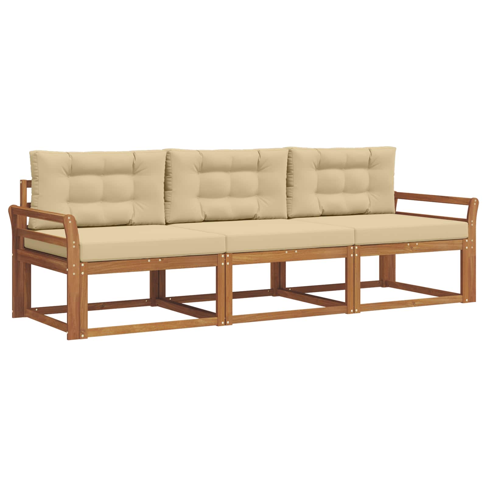 Ensemble de canapés d'extérieur 3 pcs Naturel et Beige - XIOS