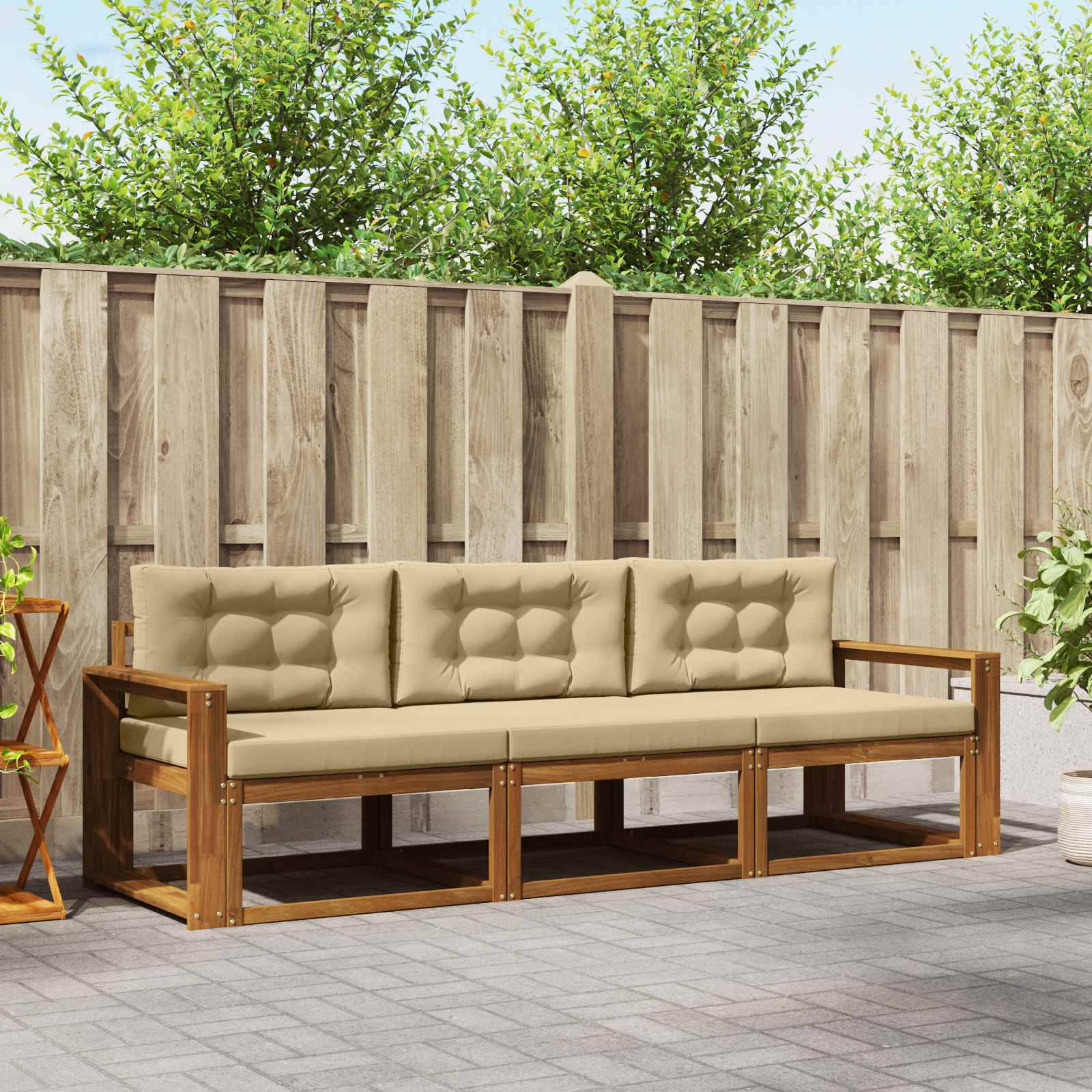 Ensemble de canapés d'extérieur 3 pcs Naturel et Beige - XIOS