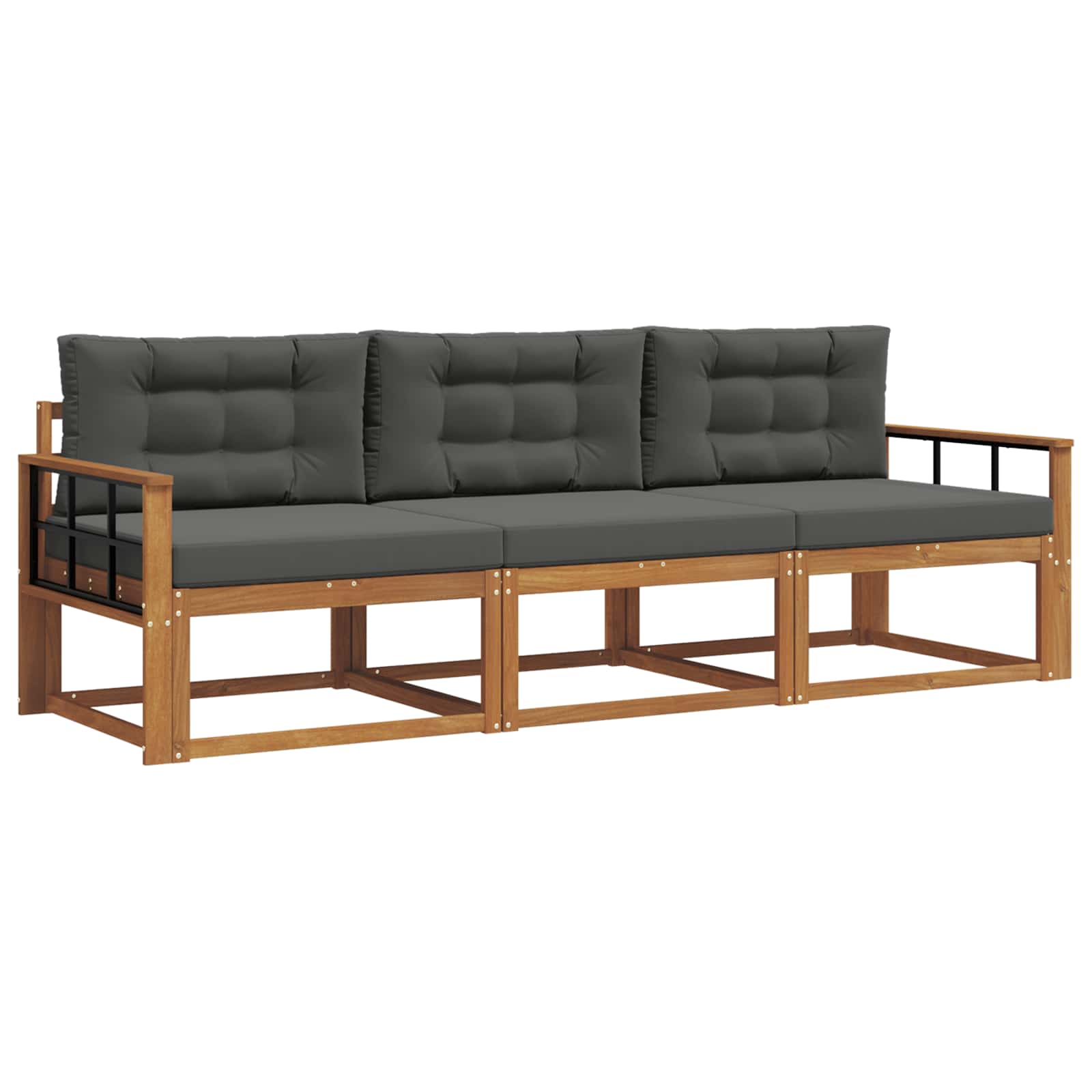 Ensemble de canapés d'extérieur 3 pcs Naturel et Anthracite - XIOS