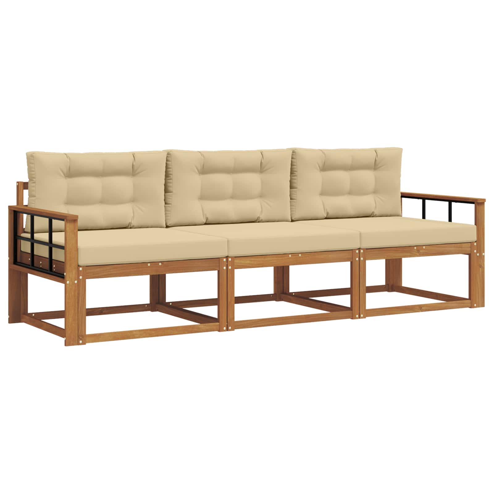 Ensemble de canapés d'extérieur 3 pcs Naturel et Beige - XIOS