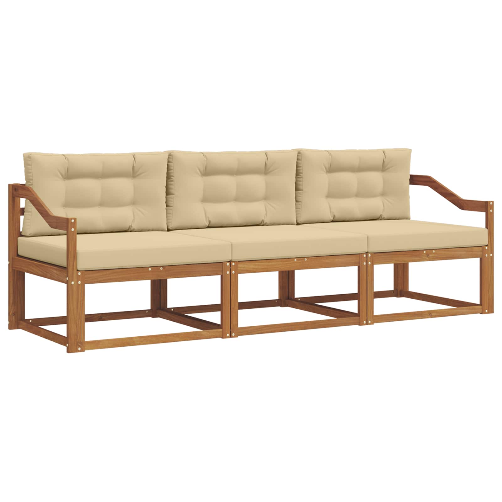Ensemble de canapés d'extérieur 3 pcs Naturel et Beige - XIOS