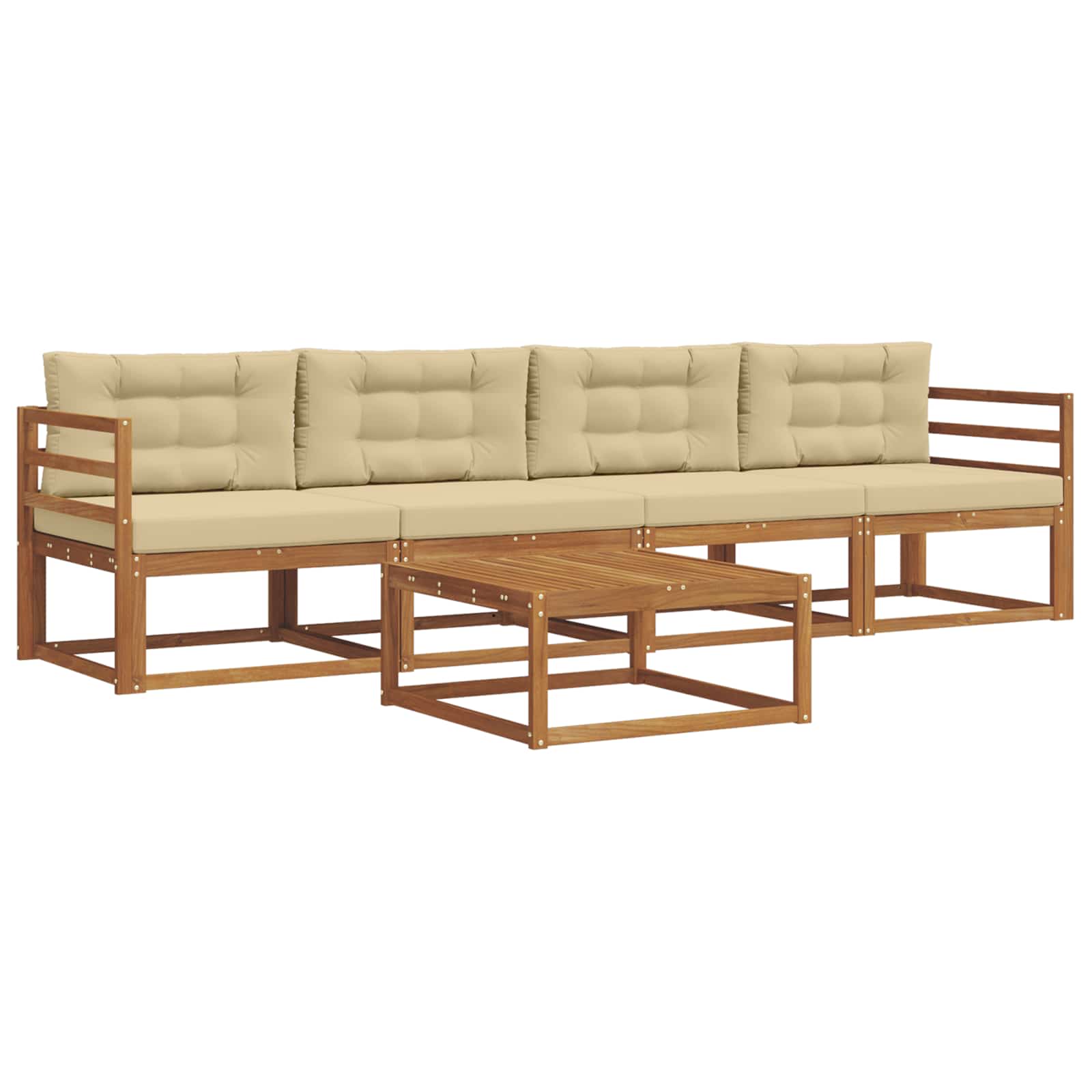 Ensemble de canapés d'extérieur 5 pcs Naturel et Beige - XIOS