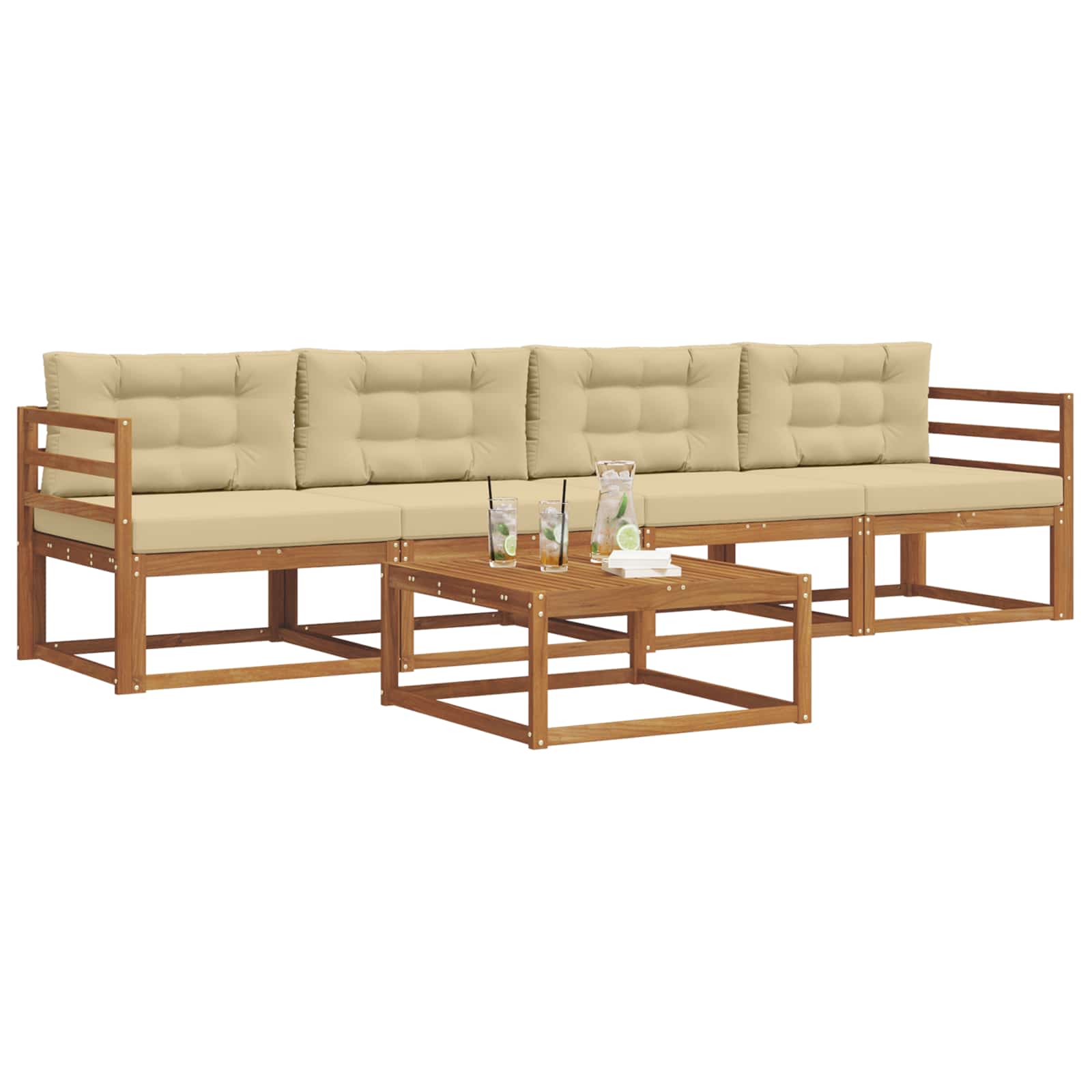 Ensemble de canapés d'extérieur 5 pcs Naturel et Beige - XIOS
