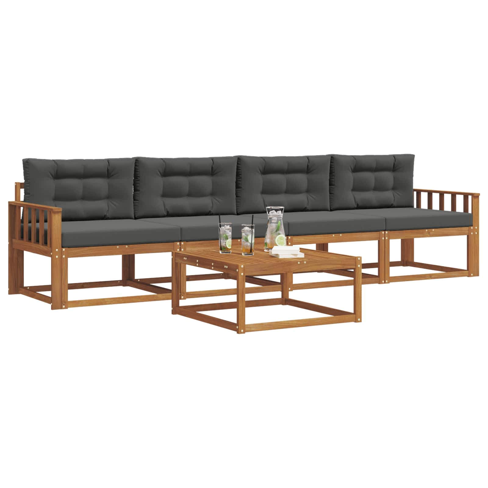 Ensemble de canapés d'extérieur 5 pcs Naturel et Anthracite - XIOS