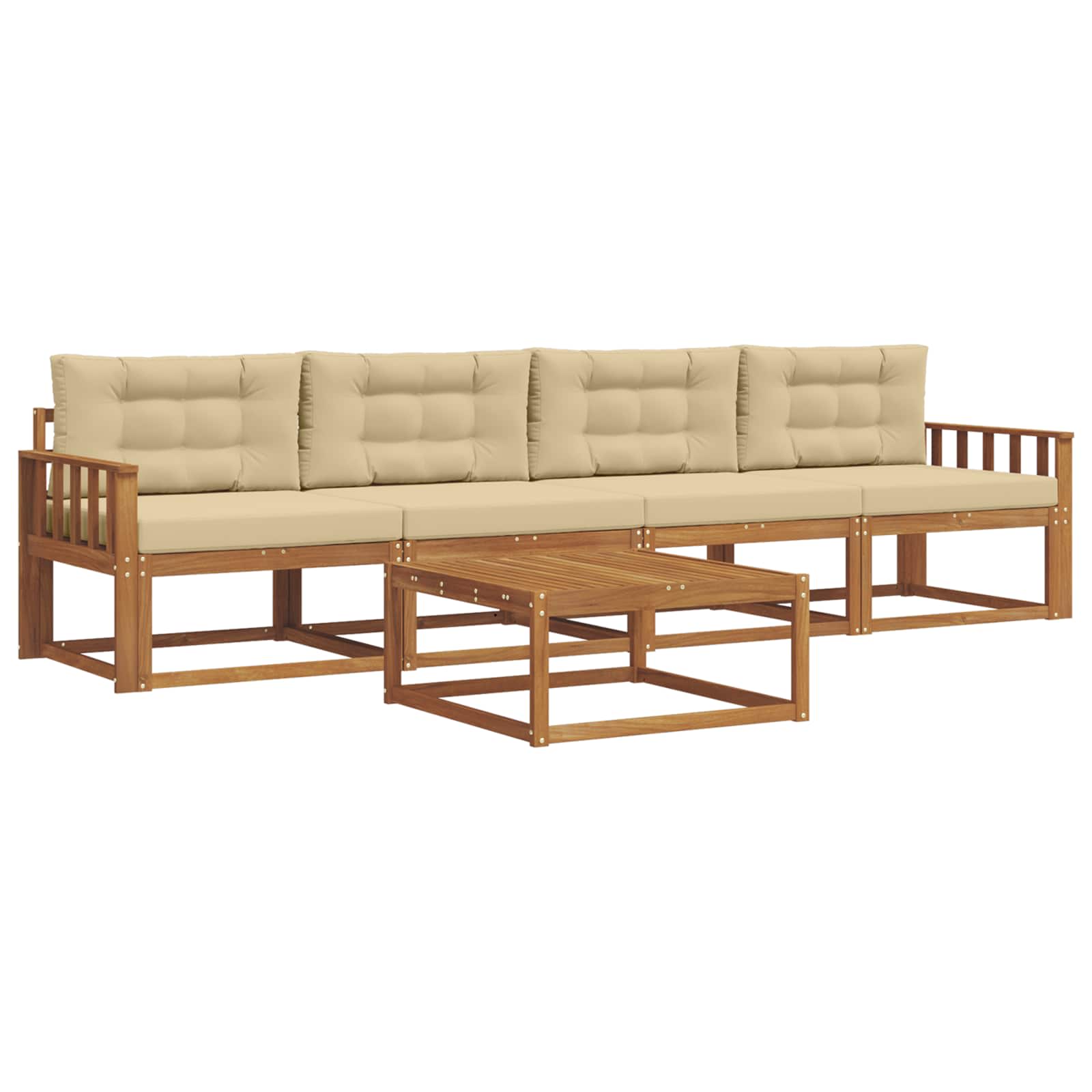Ensemble de canapés d'extérieur 5 pcs Naturel et Beige - XIOS