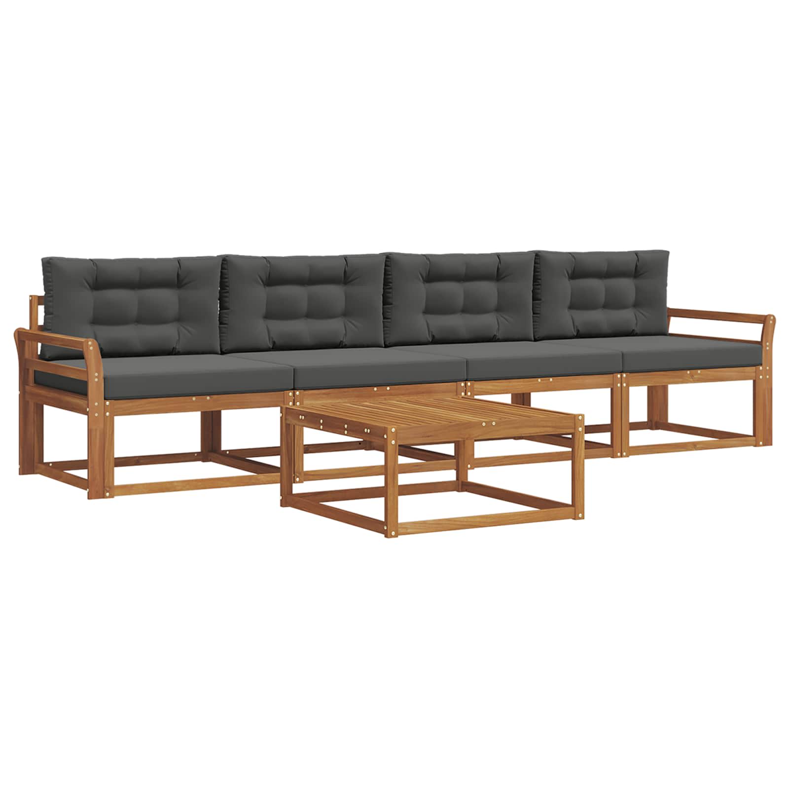 Ensemble de canapés d'extérieur 5 pcs Naturel et Anthracite - XIOS