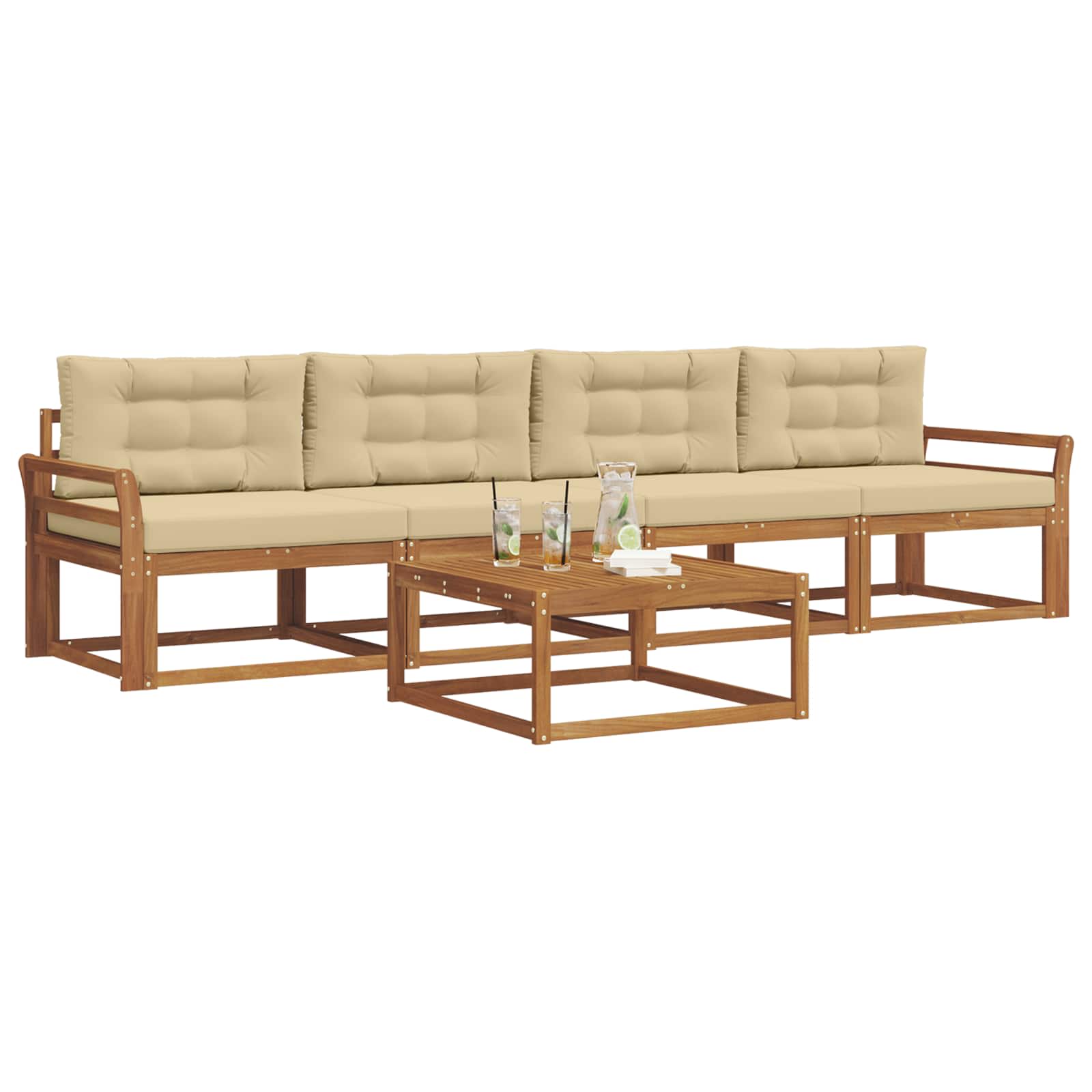 Ensemble de canapés d'extérieur 5 pcs Naturel et Beige - XIOS