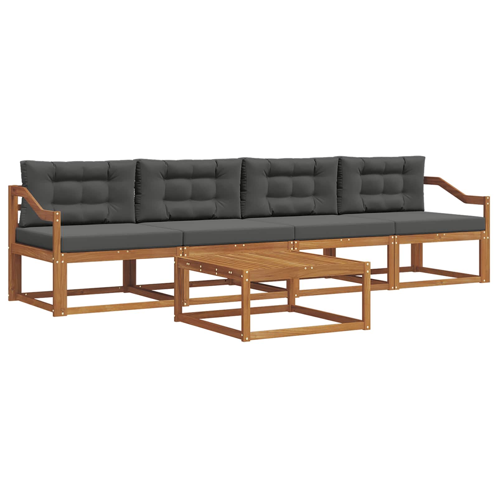 Ensemble de canapés d'extérieur 5 pcs Naturel et Anthracite - XIOS