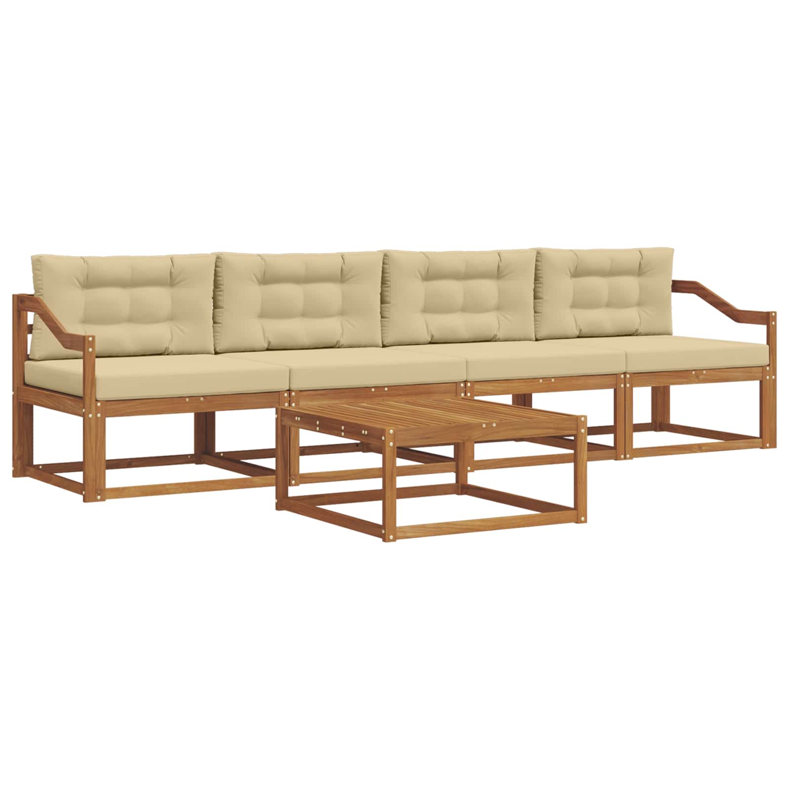 Ensemble de canapés d'extérieur 5 pcs Naturel et Beige - XIOS