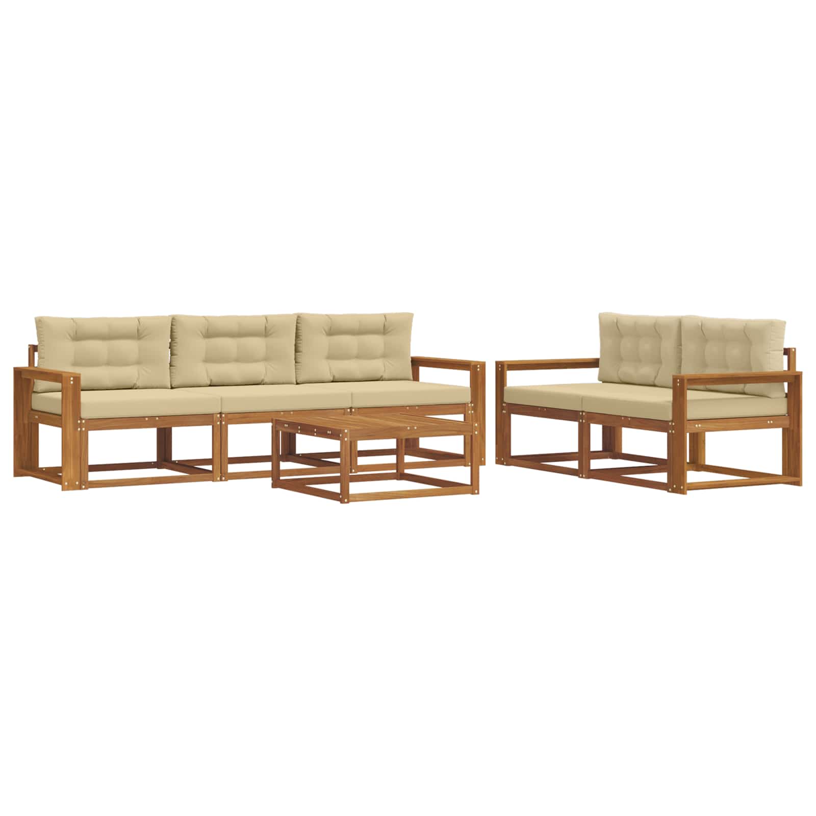 Ensemble de canapés d'extérieur 6 pcs Naturel et Beige - XIOS