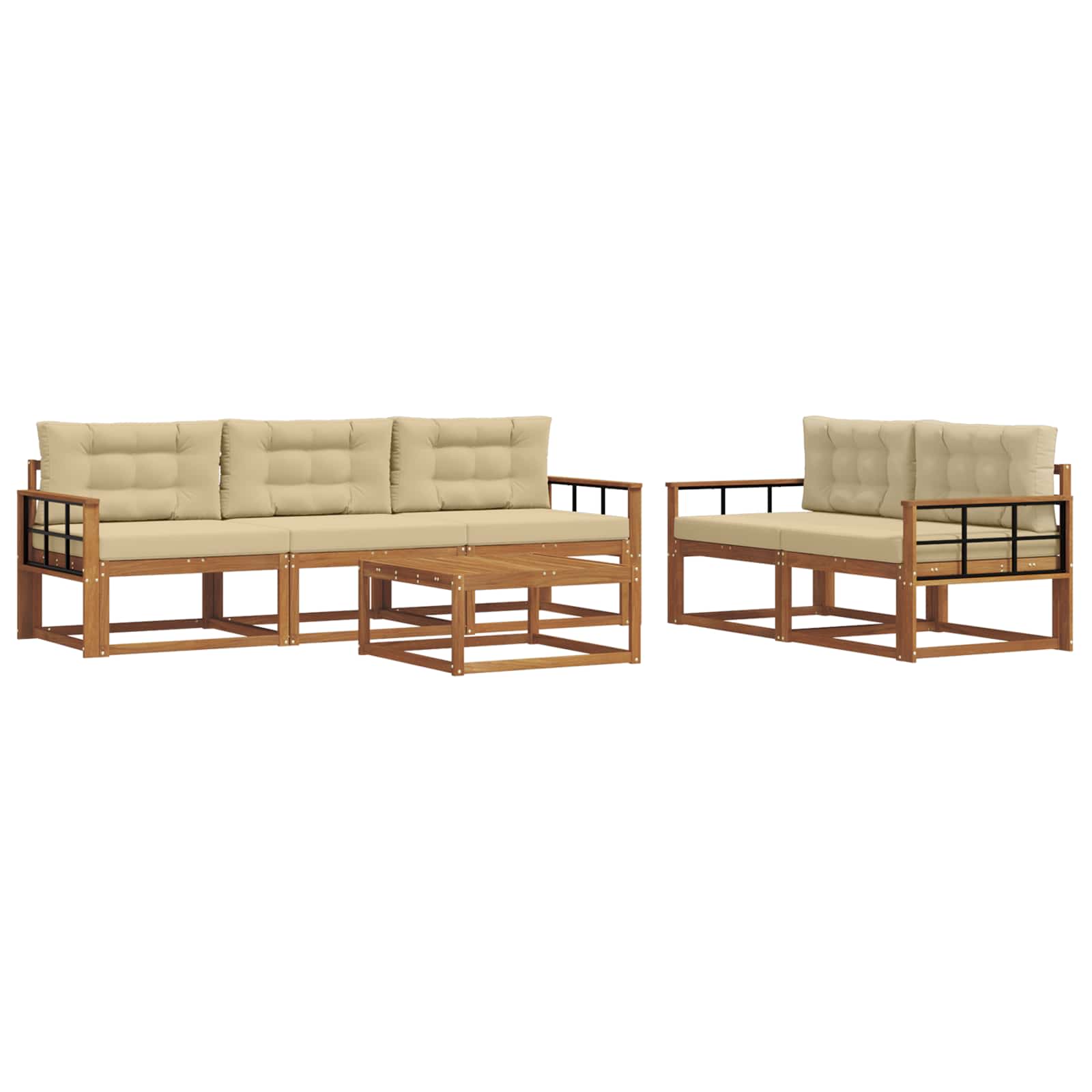 Ensemble de canapés d'extérieur 6 pcs Naturel et Beige - XIOS