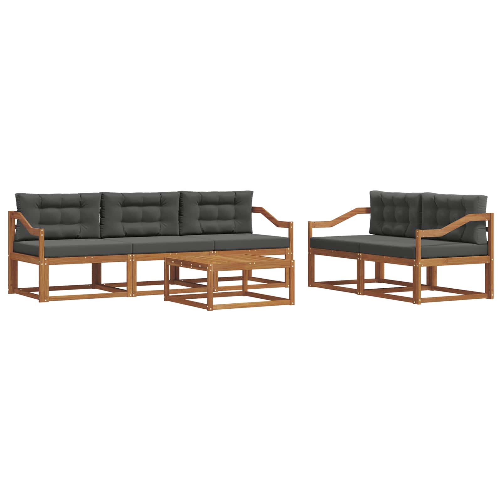 Ensemble de canapés d'extérieur 6 pcs Naturel et Anthracite - XIOS