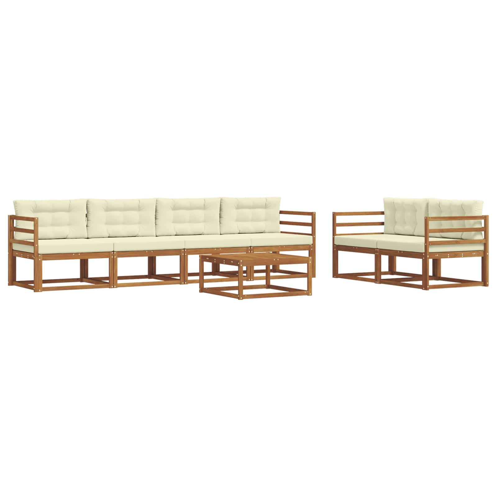 Ensemble de canapés d'extérieur 7 pcs Naturel et Crème - XIOS