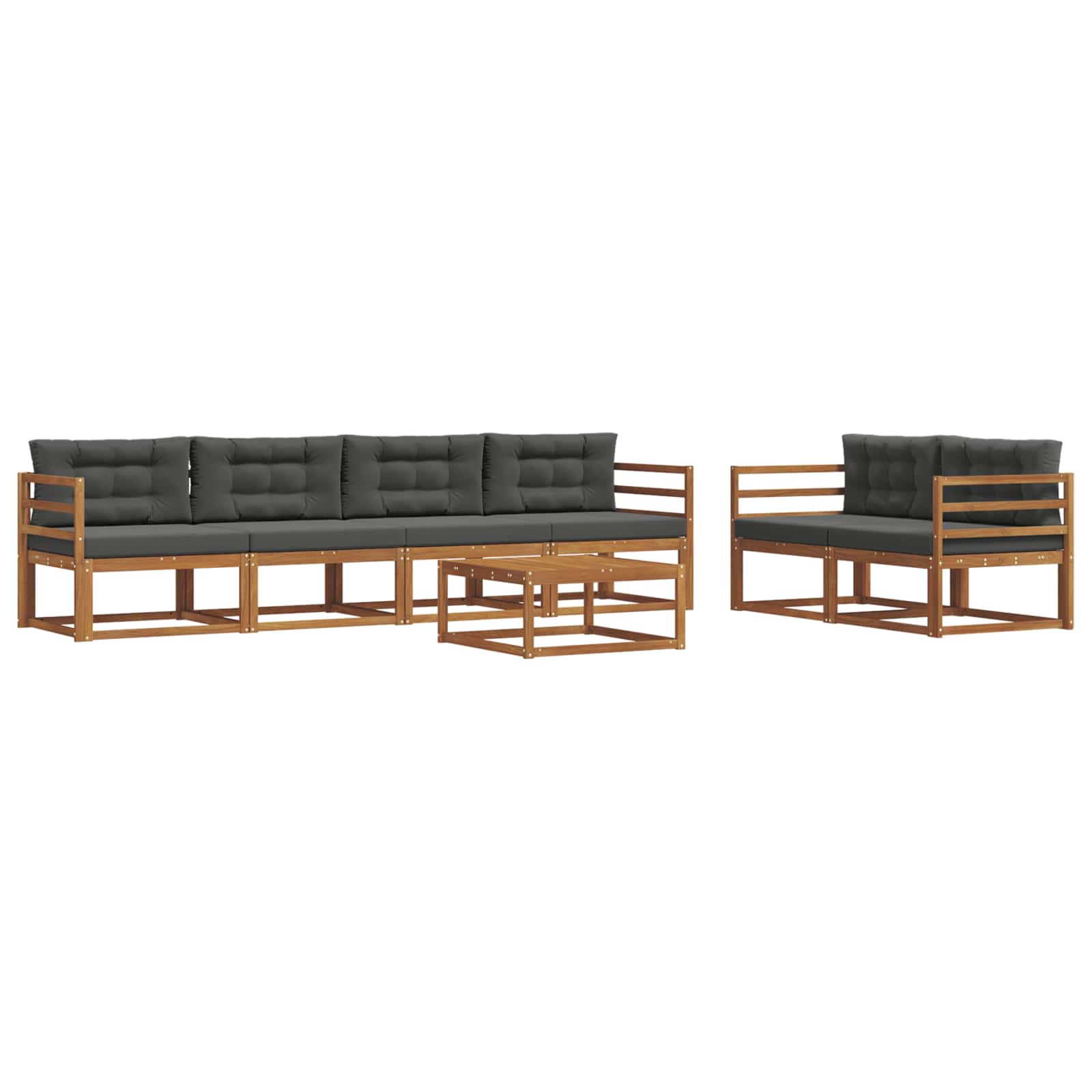 Ensemble de canapés d'extérieur 7 pcs Naturel et Anthracite - XIOS