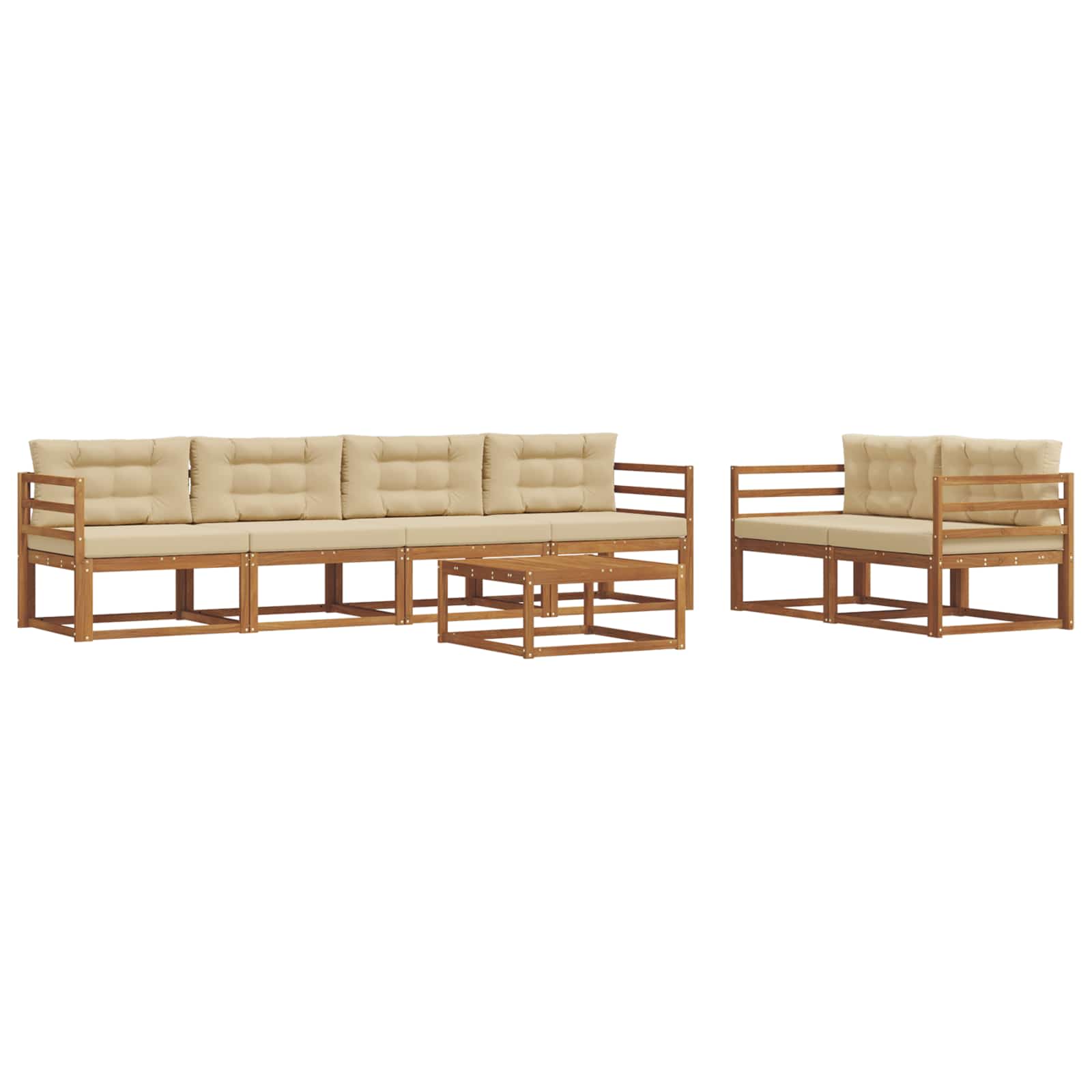 Ensemble de canapés d'extérieur 7 pcs Naturel et Beige - XIOS