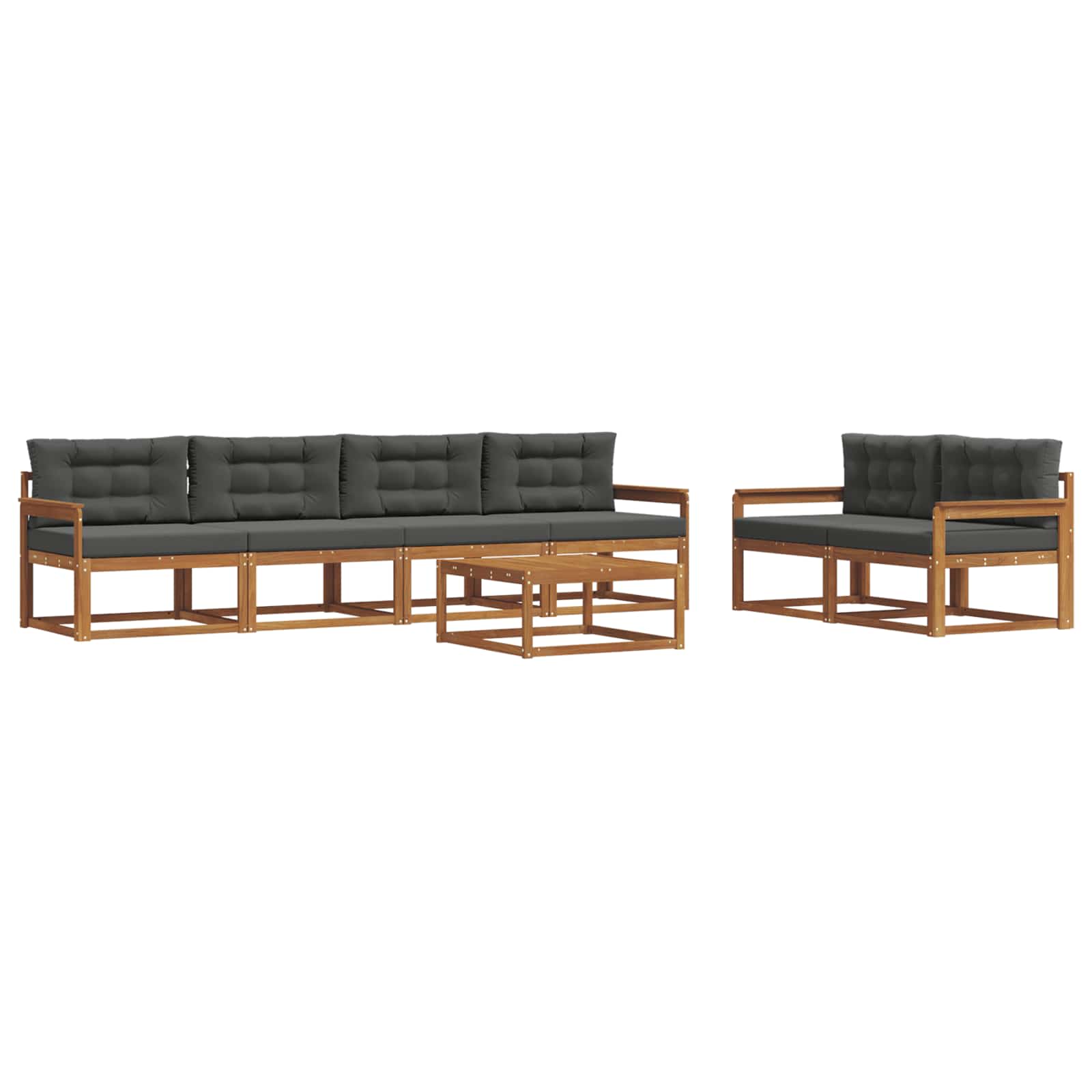 Ensemble de canapés d'extérieur 7 pcs Naturel et Anthracite - XIOS