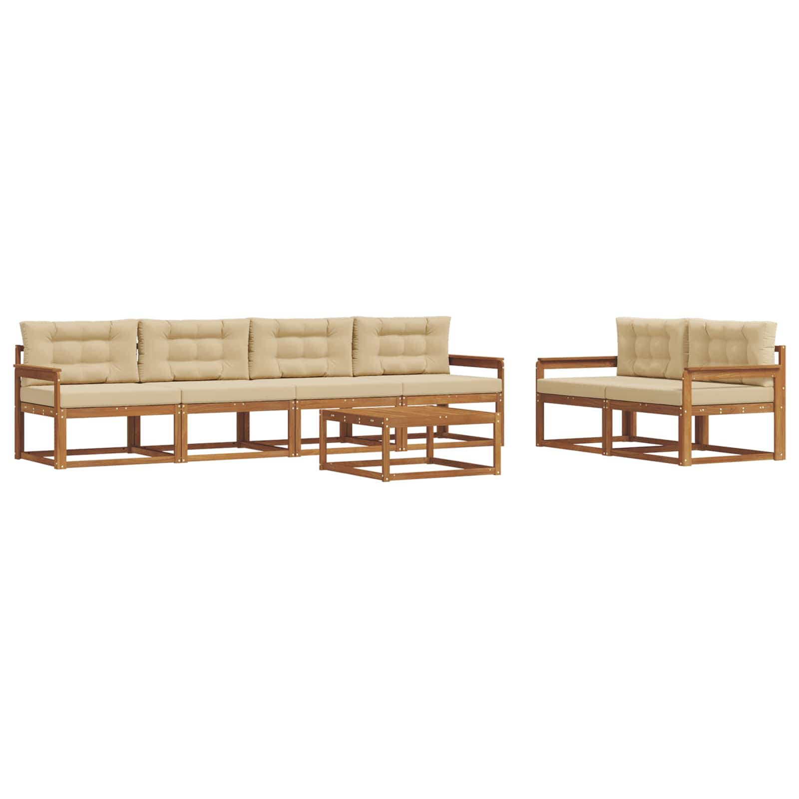 Ensemble de canapés d'extérieur 7 pcs Naturel et Beige - XIOS