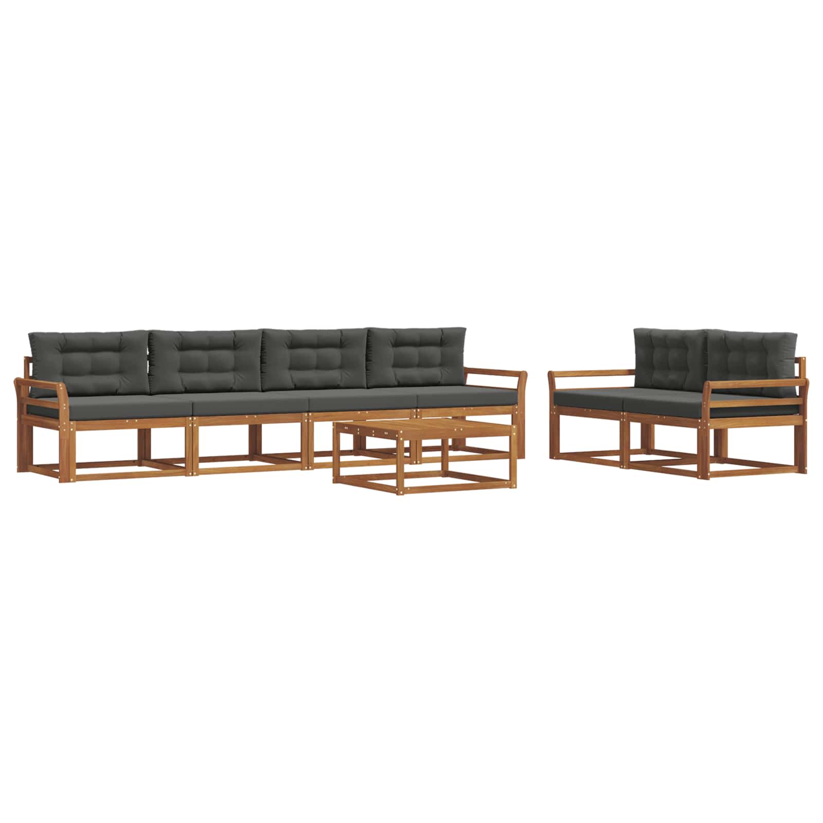 Ensemble de canapés d'extérieur 7 pcs Naturel et Anthracite - XIOS