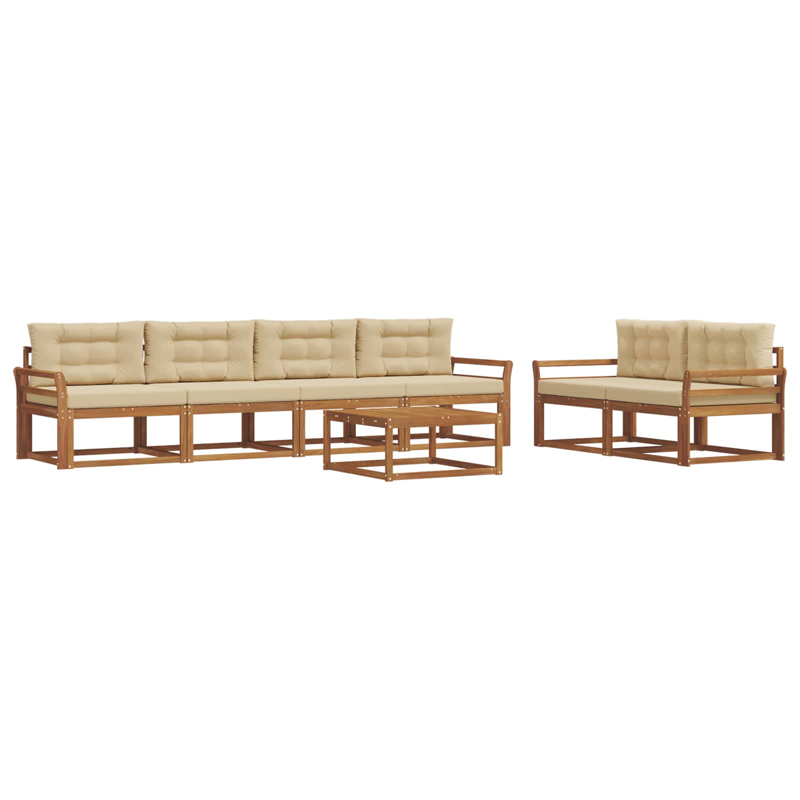 Ensemble de canapés d'extérieur 7 pcs Naturel et Beige - XIOS