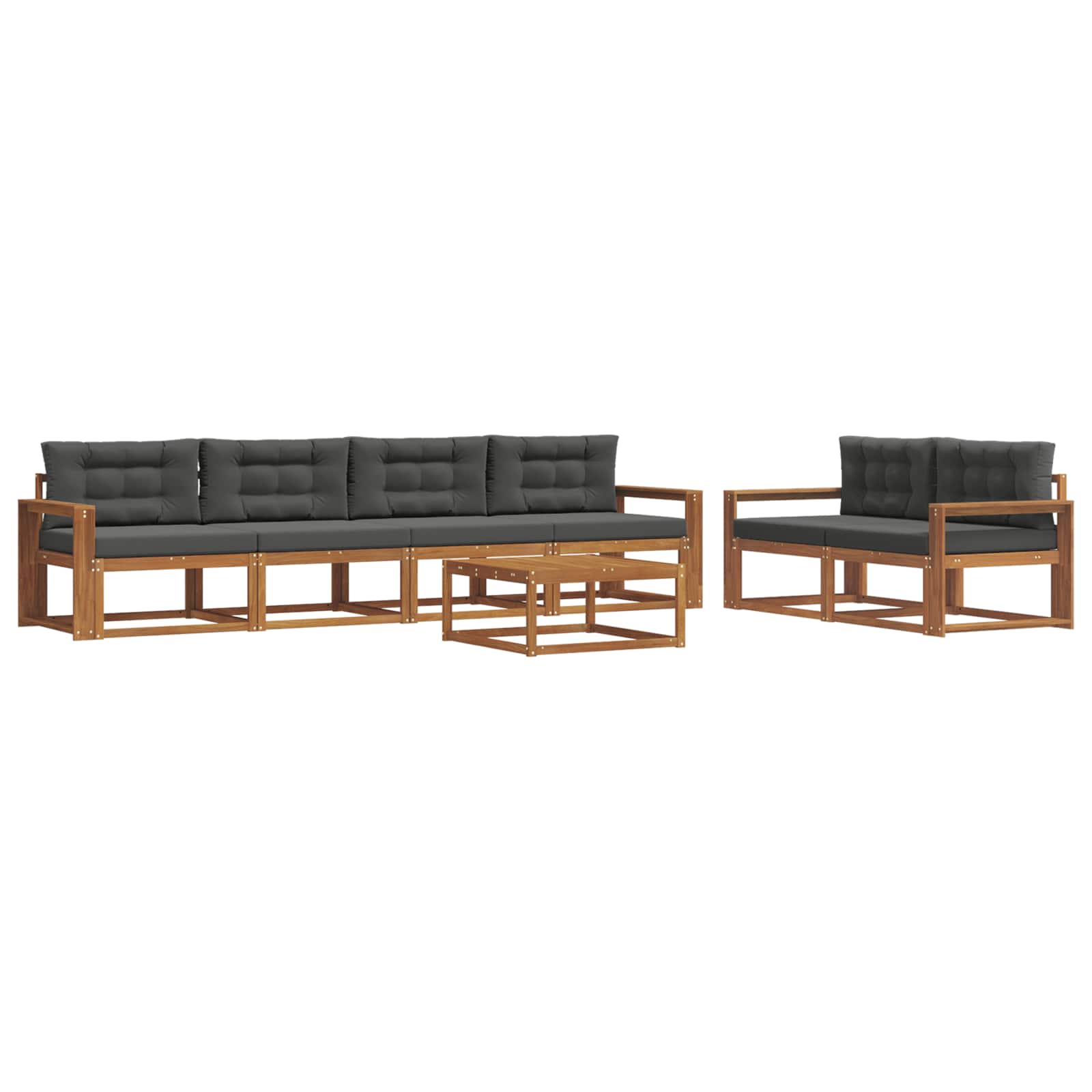 Ensemble de canapés d'extérieur 7 pcs Naturel et Anthracite - XIOS