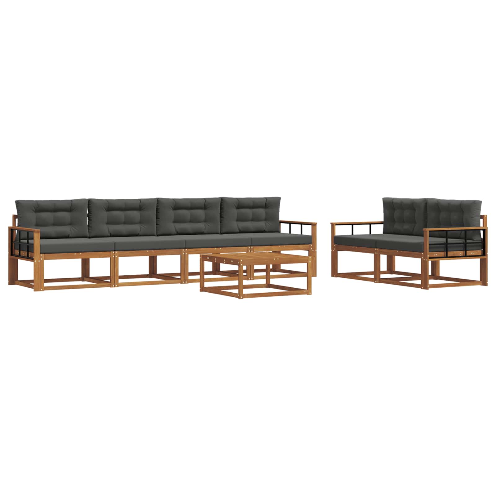 Ensemble de canapés d'extérieur 7 pcs Naturel et Anthracite - XIOS