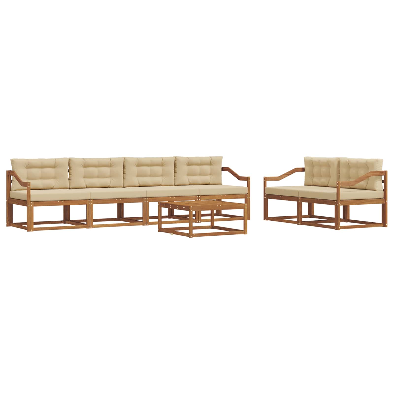 Ensemble de canapés d'extérieur 7 pcs Naturel et Beige - XIOS
