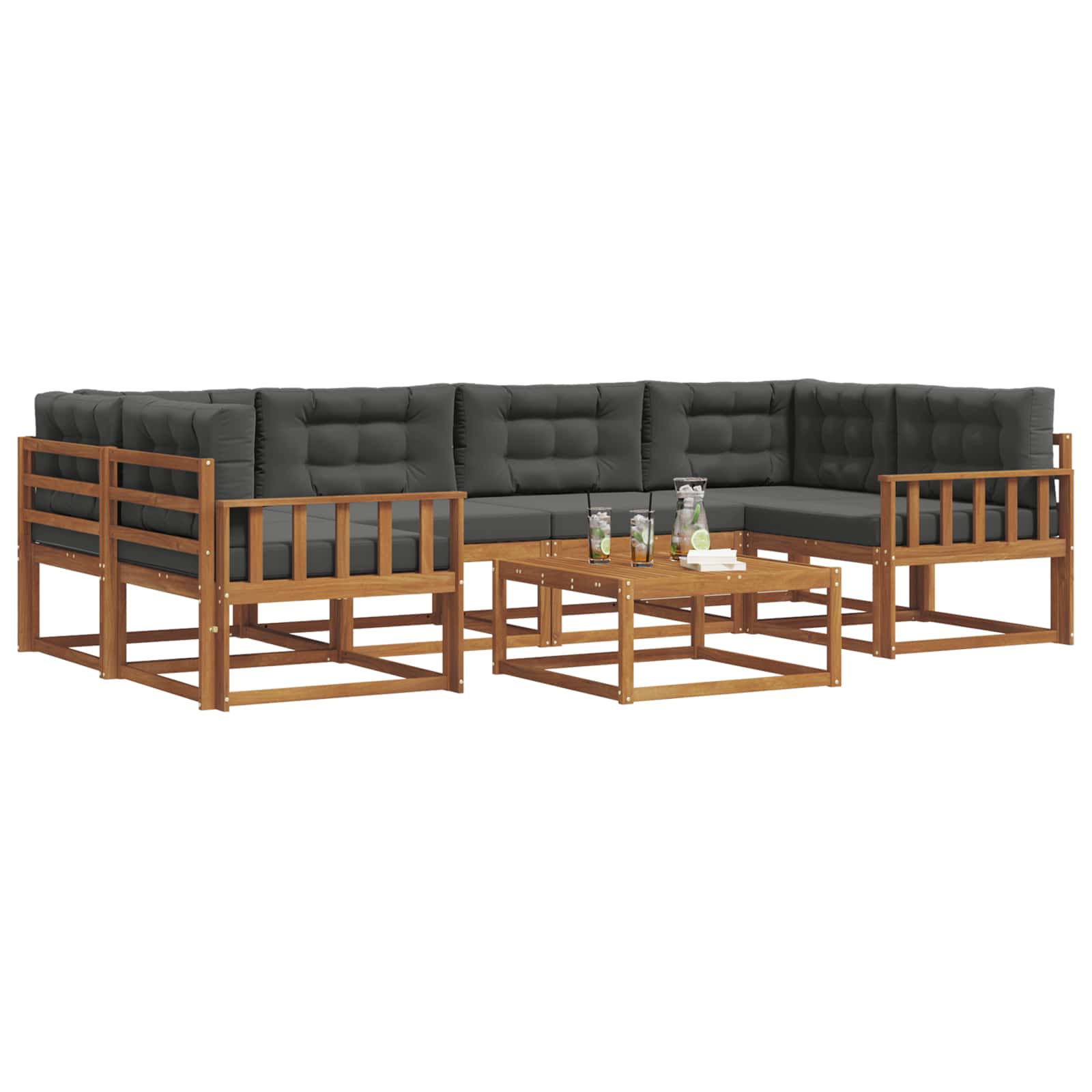 Ensemble de canapés d'extérieur 7 pcs Naturel et Anthracite - XIOS