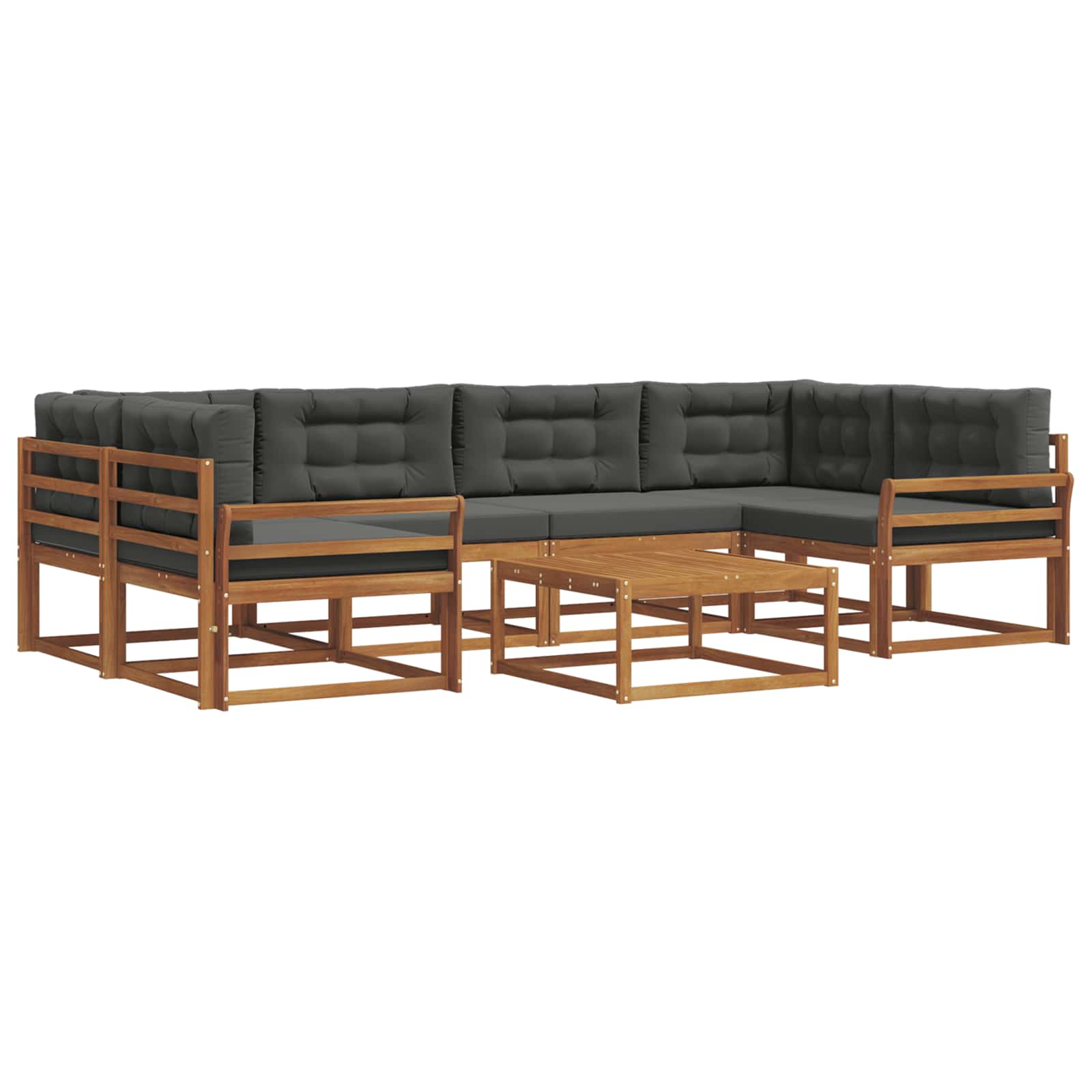 Ensemble de canapés d'extérieur 7 pcs Naturel et Anthracite - XIOS