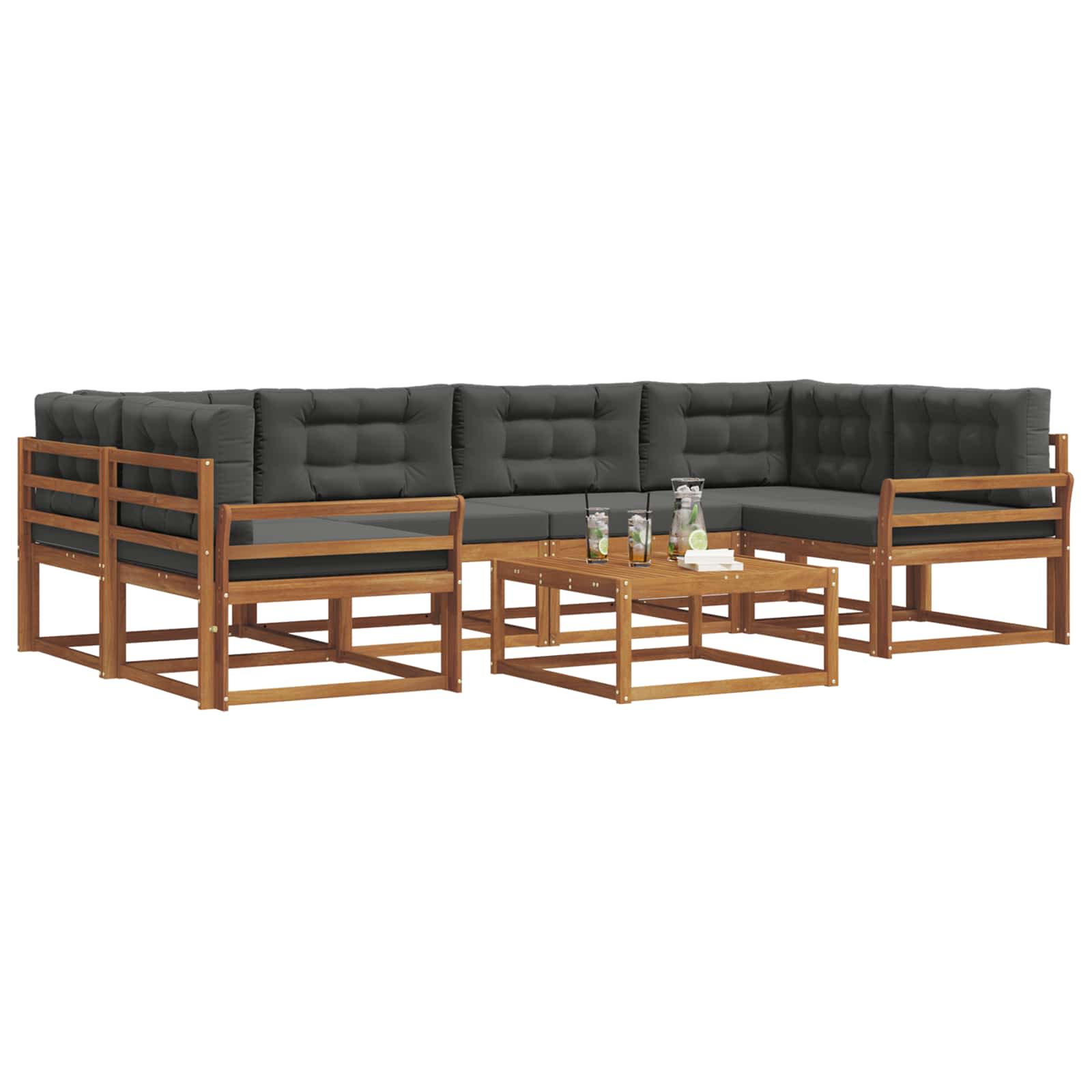 Ensemble de canapés d'extérieur 7 pcs Naturel et Anthracite - XIOS
