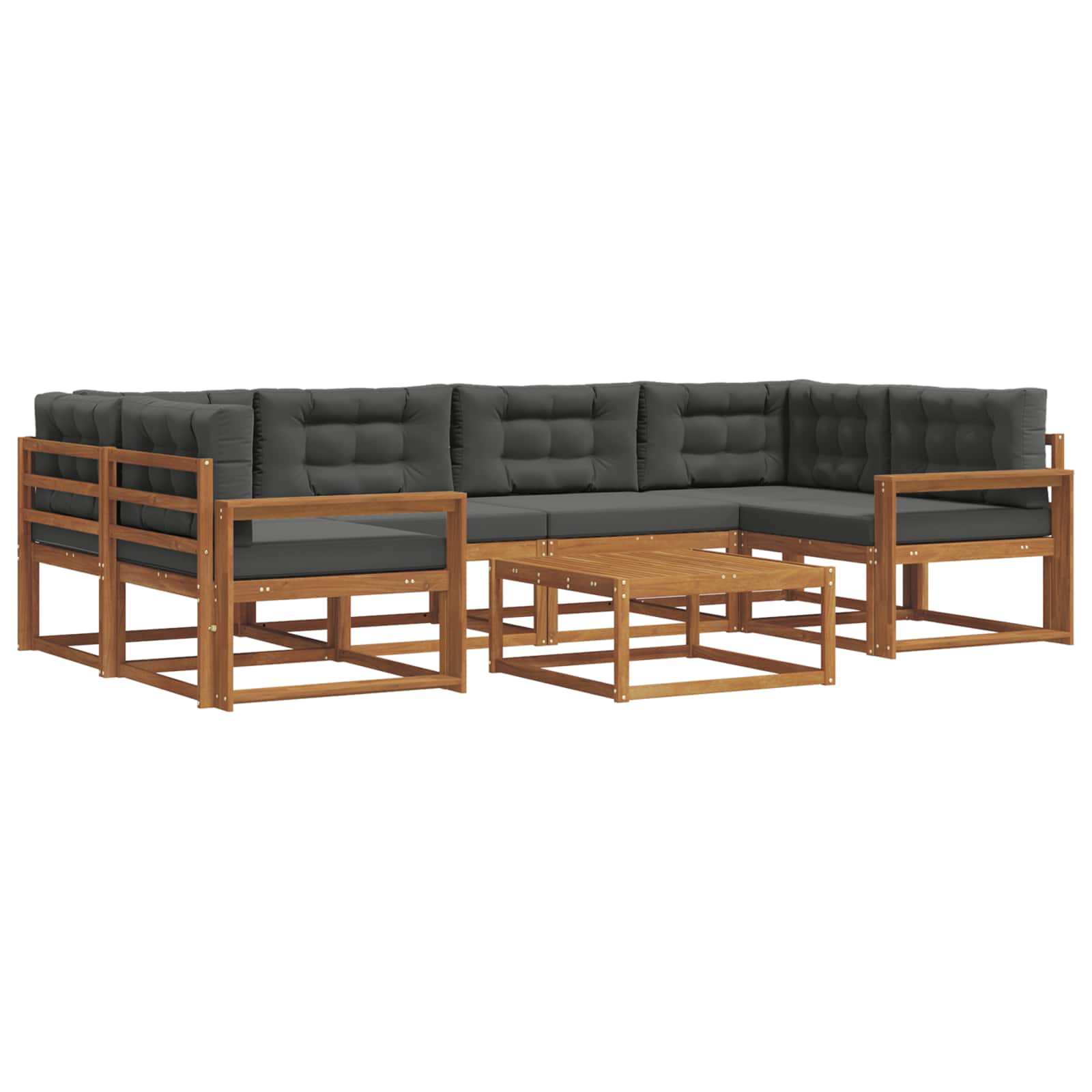 Ensemble de canapés d'extérieur 7 pcs Naturel et Anthracite - XIOS
