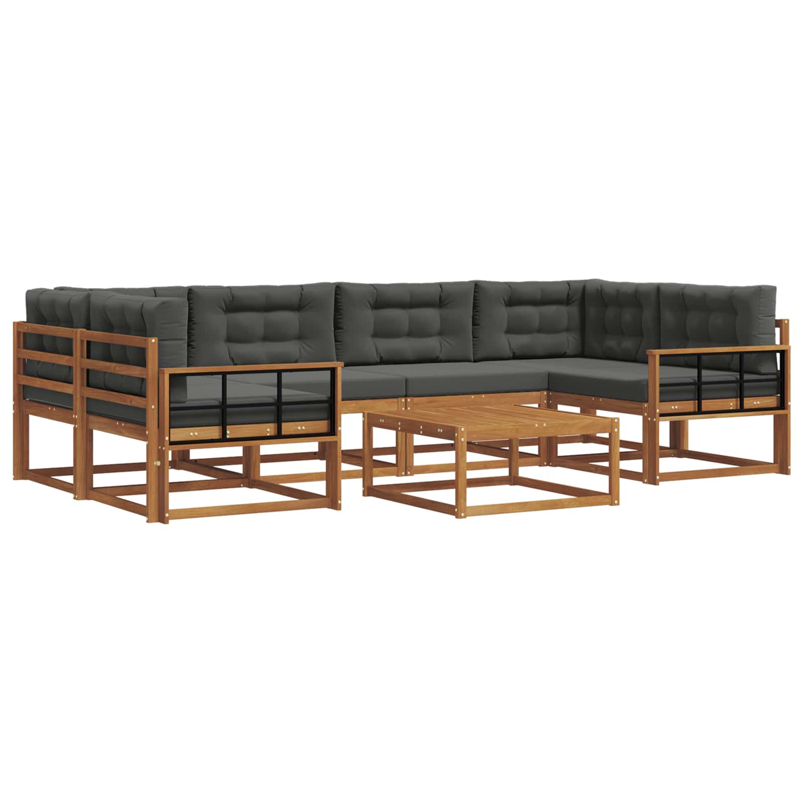 Ensemble de canapés d'extérieur 7 pcs Naturel et Anthracite - XIOS