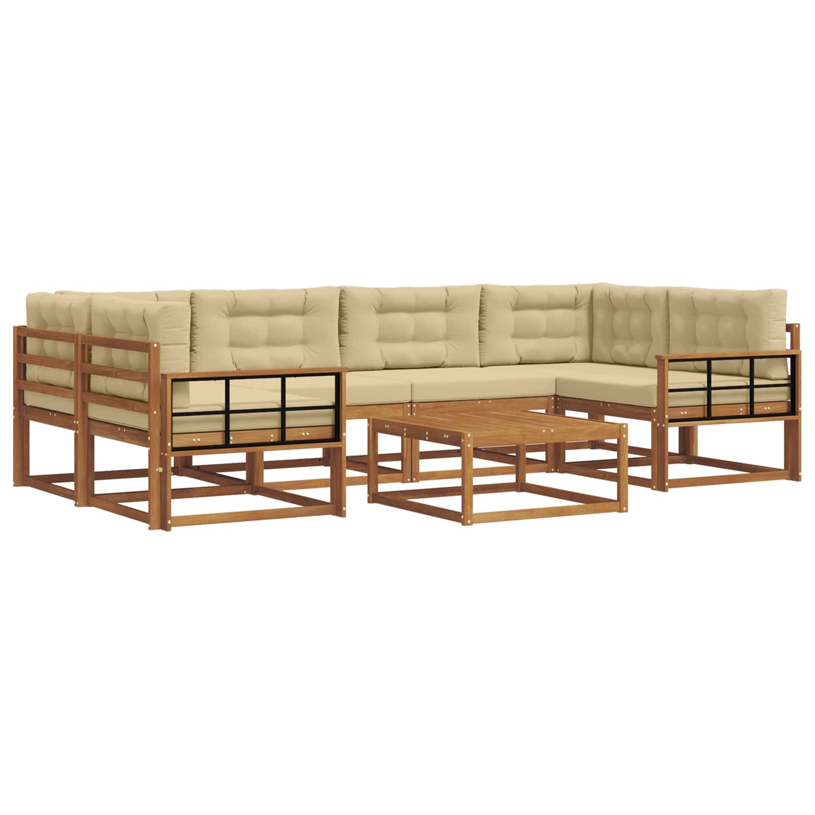 Ensemble de canapés d'extérieur 7 pcs Naturel et Beige - XIOS