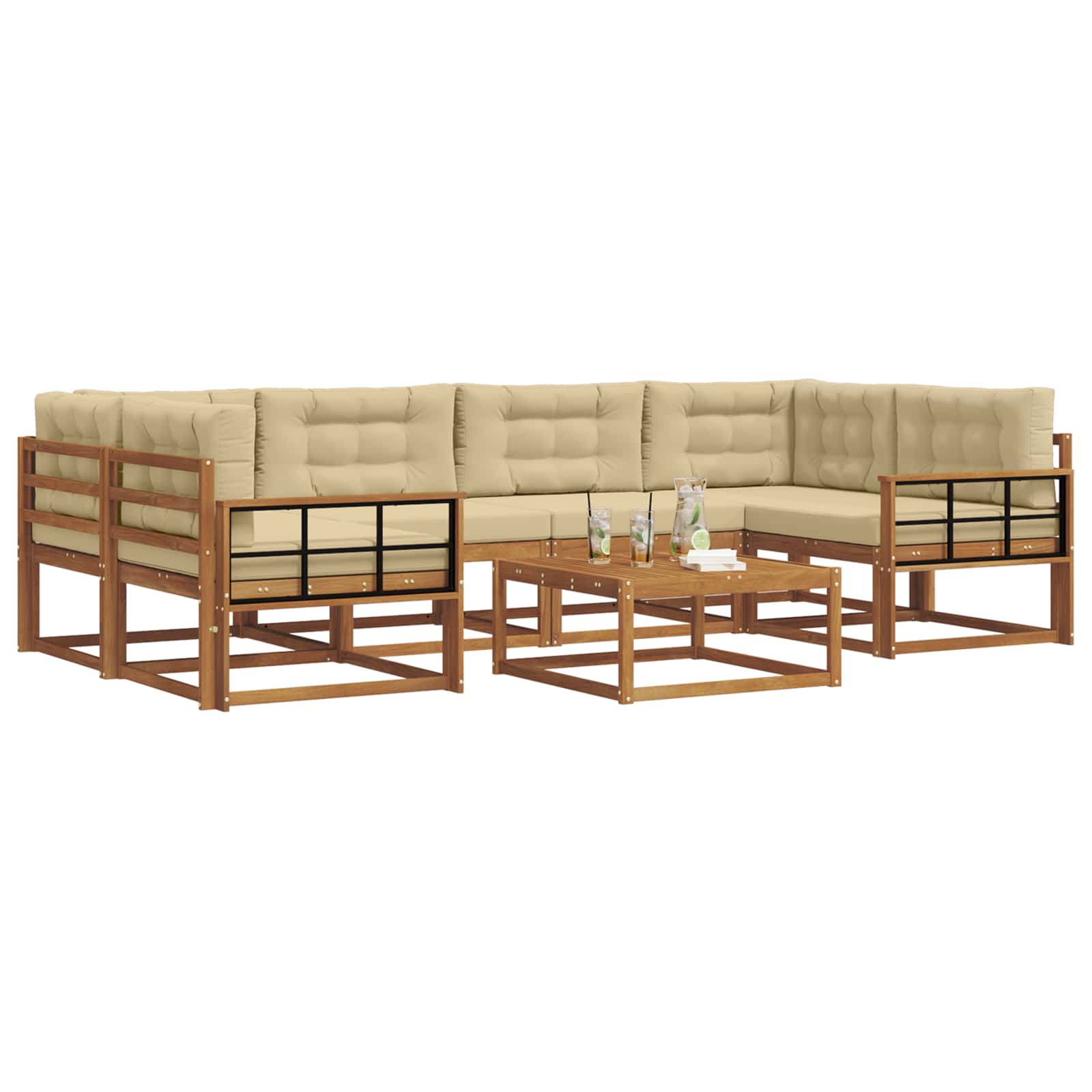 Ensemble de canapés d'extérieur 7 pcs Naturel et Beige - XIOS