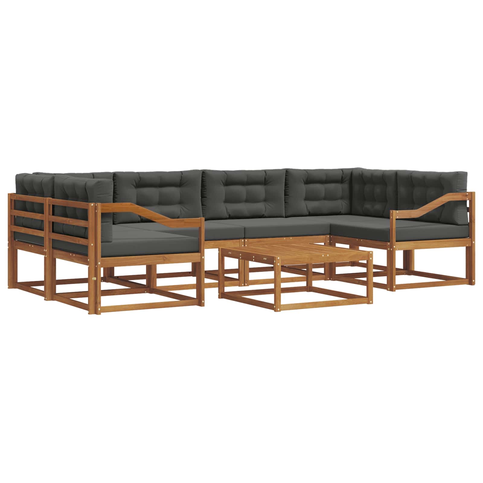 Ensemble de canapés d'extérieur 7 pcs Naturel et Anthracite - XIOS