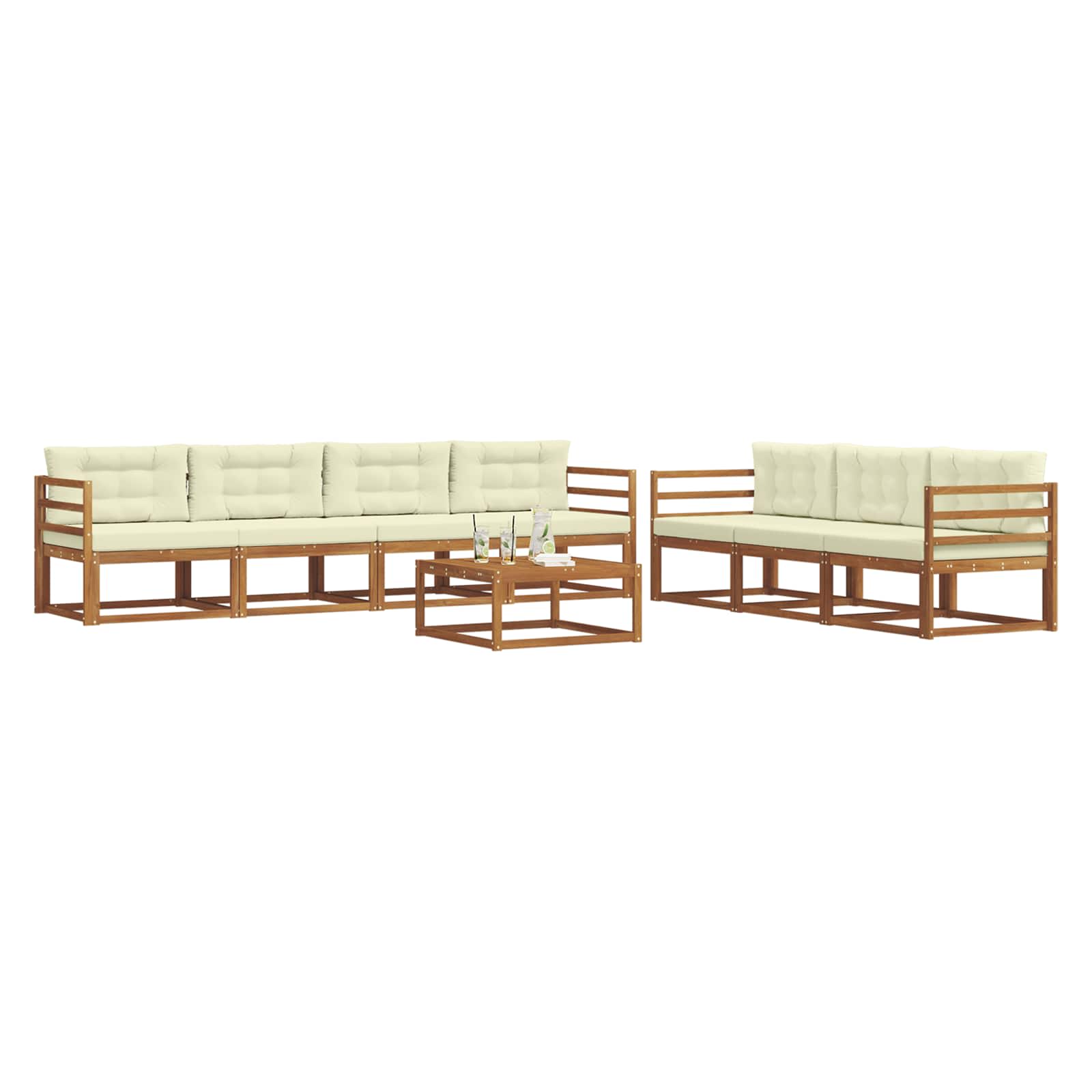 Ensemble de canapés d'extérieur 8 pcs Naturel et Crème - XIOS