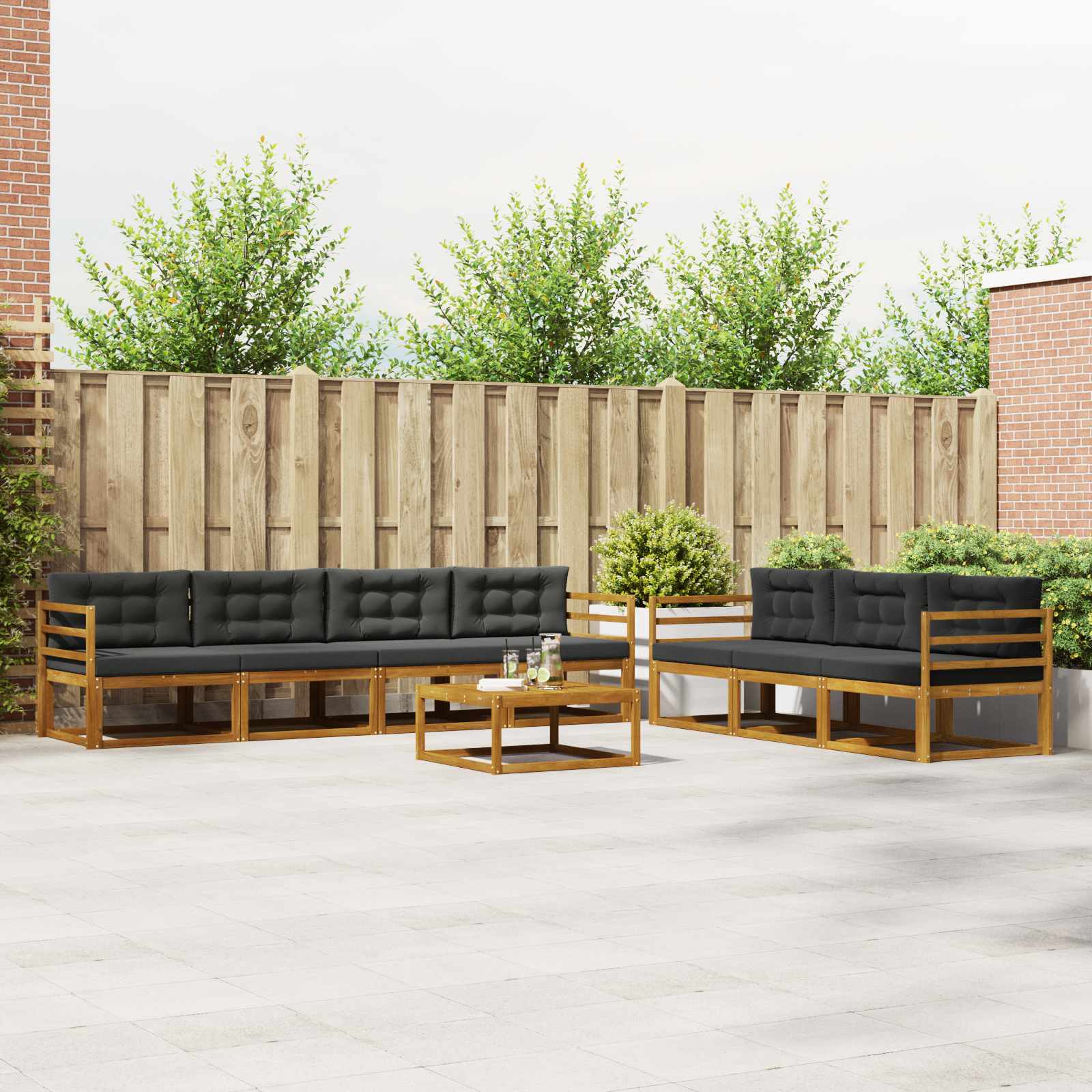 Ensemble de canapés d'extérieur 8 pcs Naturel et Anthracite - XIOS