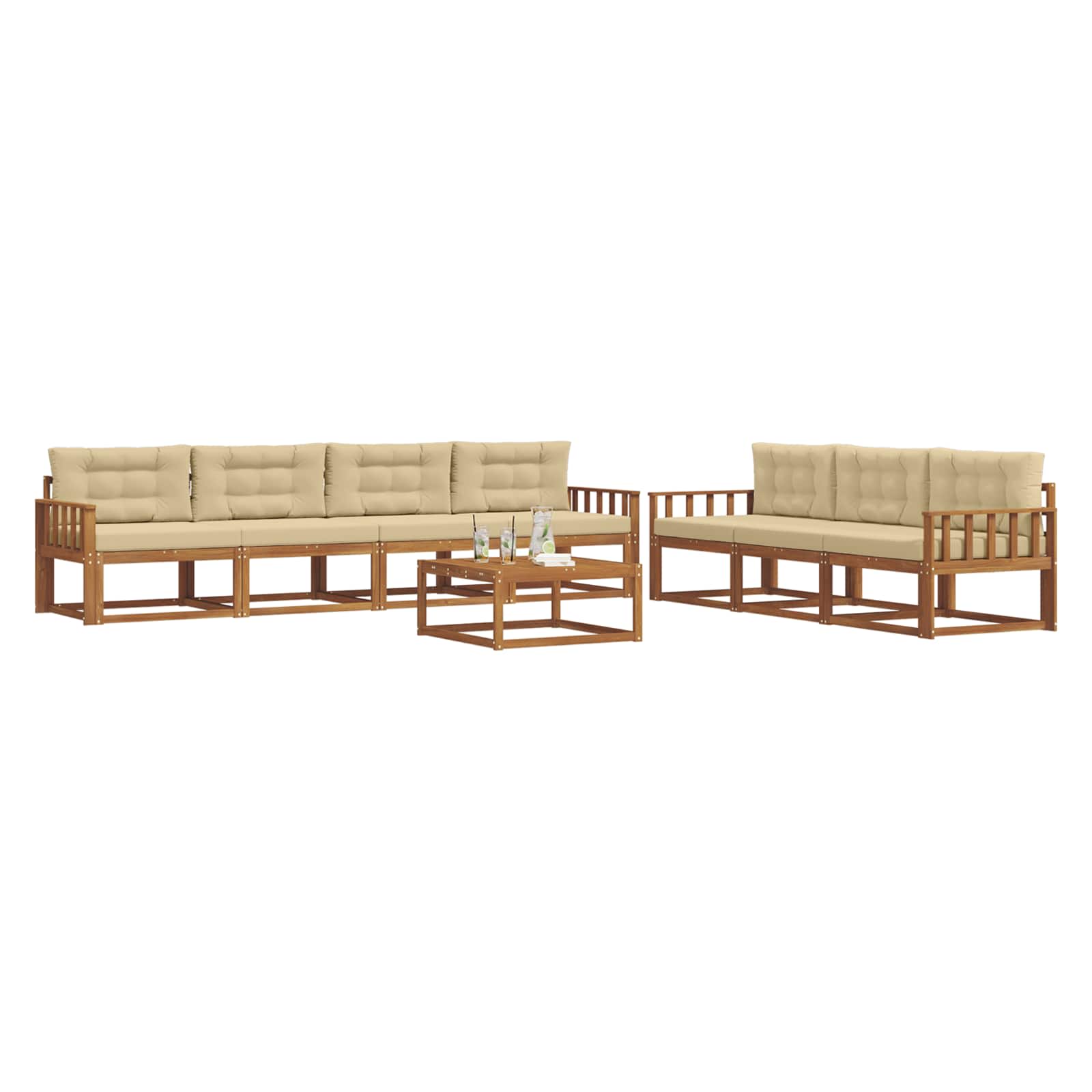 Ensemble de canapés d'extérieur 8 pcs Naturel et Beige - XIOS