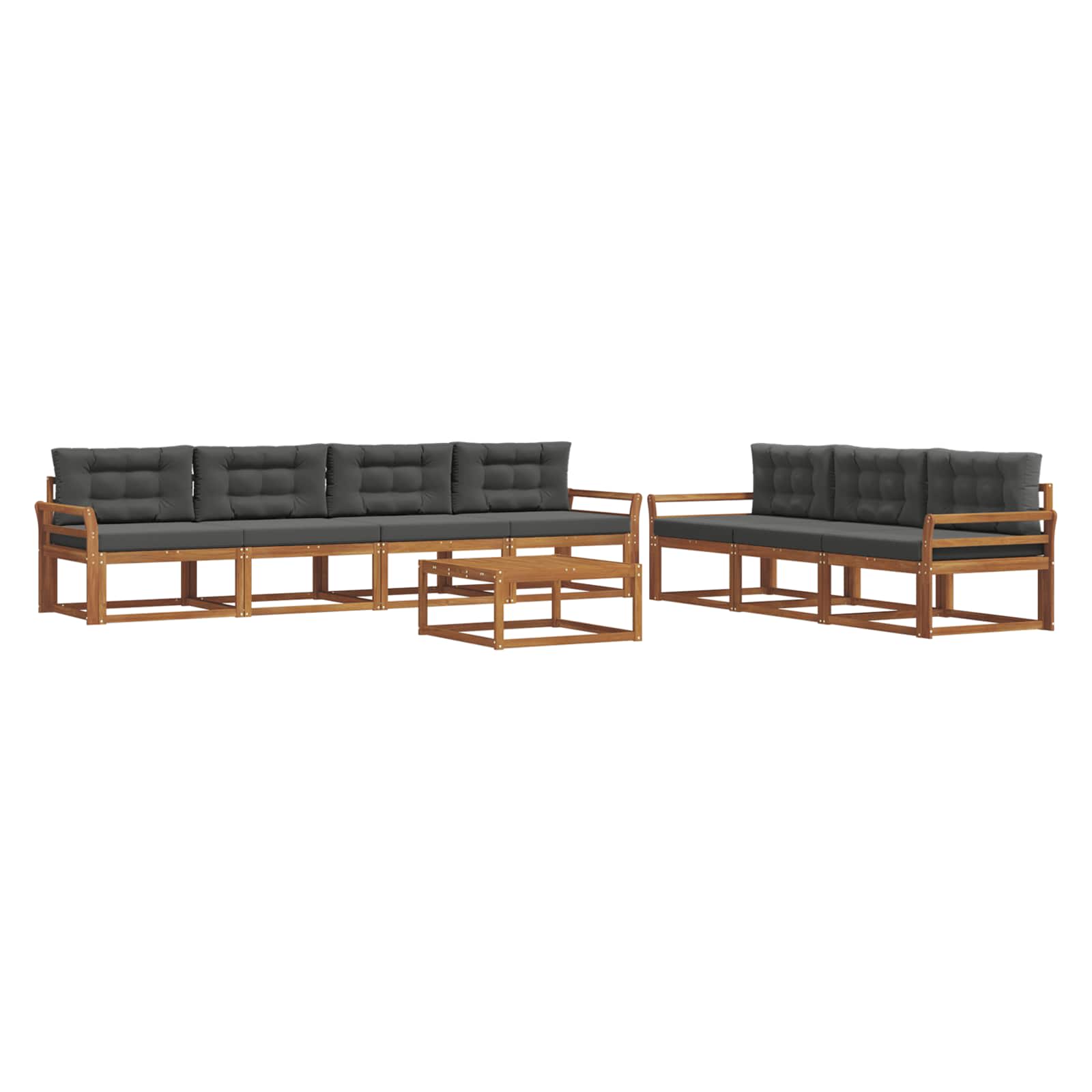 Ensemble de canapés d'extérieur 8 pcs Naturel et Anthracite - XIOS