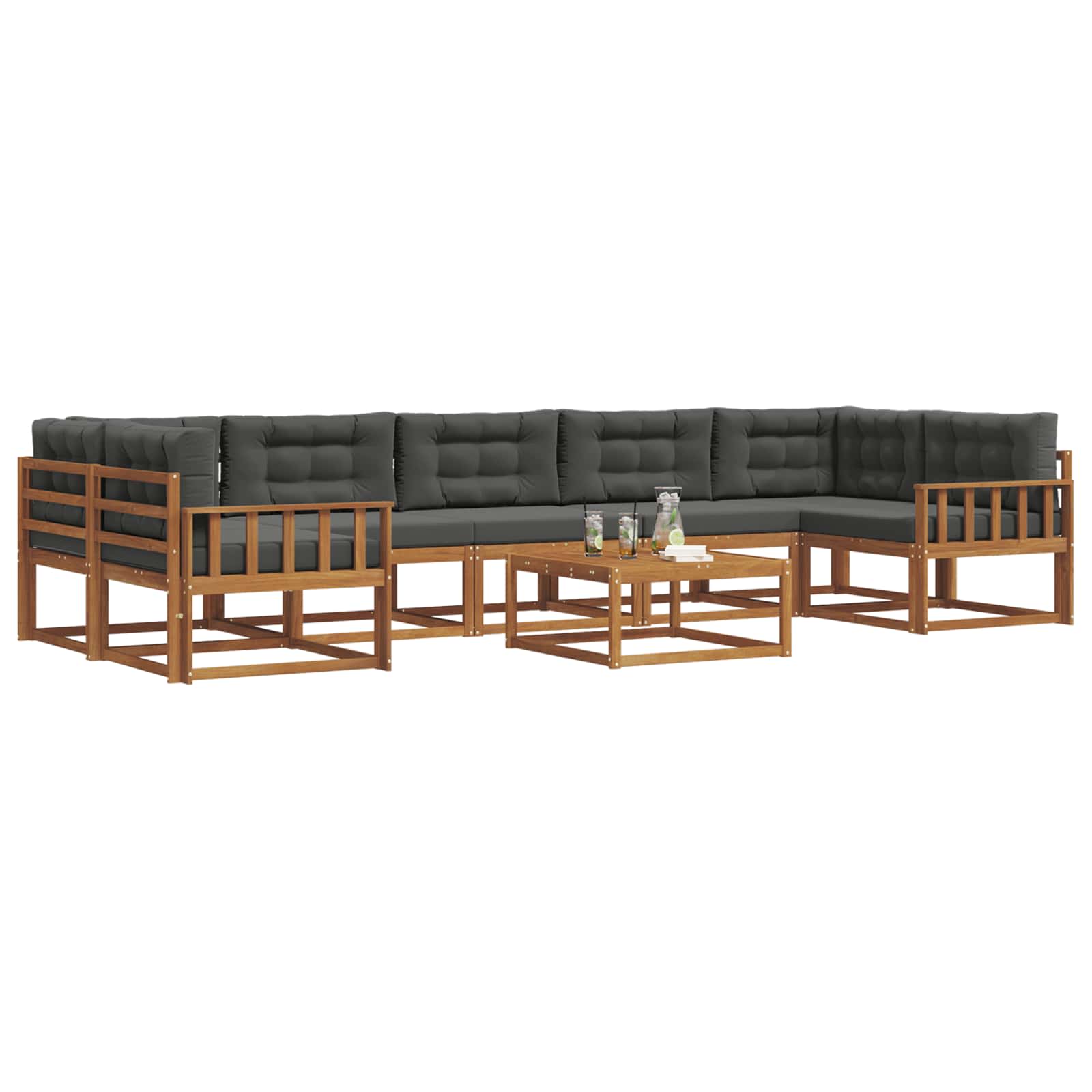 Ensemble de canapés d'extérieur 8 pcs Naturel et Anthracite - XIOS