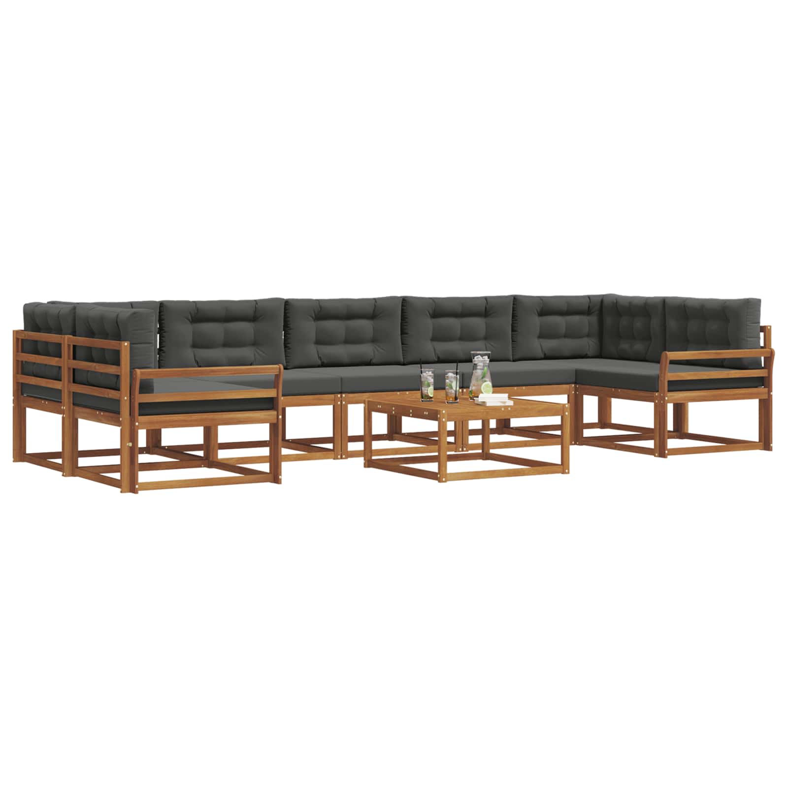 Ensemble de canapés d'extérieur 8 pcs Naturel et Anthracite - XIOS