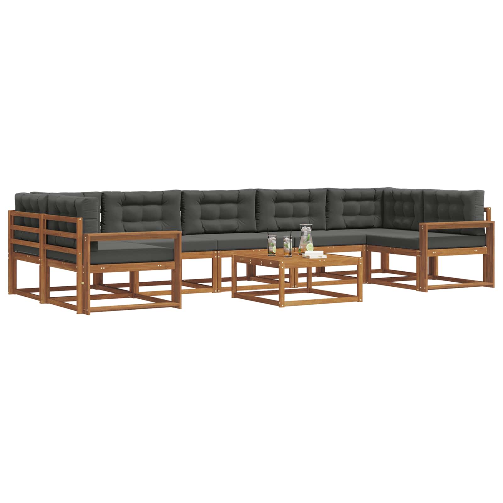Ensemble de canapés d'extérieur 8 pcs Naturel et Anthracite - XIOS