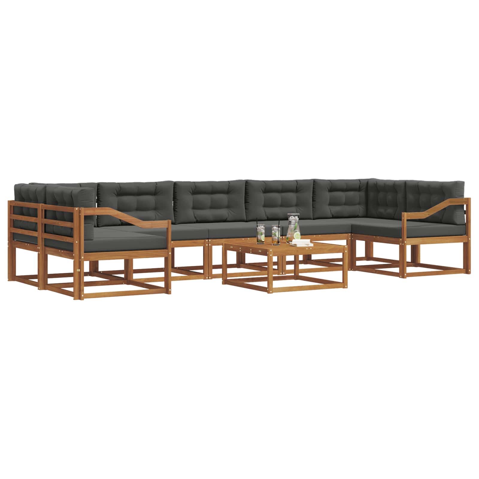 Ensemble de canapés d'extérieur 8 pcs Naturel et Anthracite - XIOS