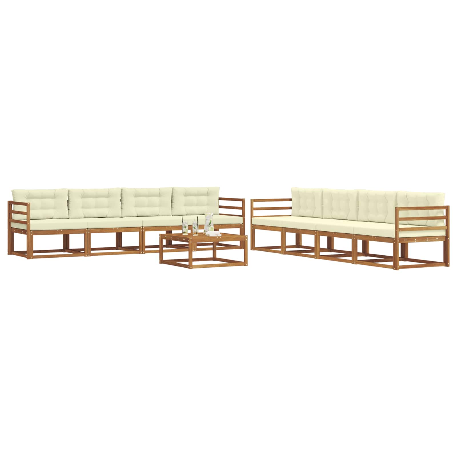 Ensemble de canapés d'extérieur 9 pcs Naturel et Crème - XIOS