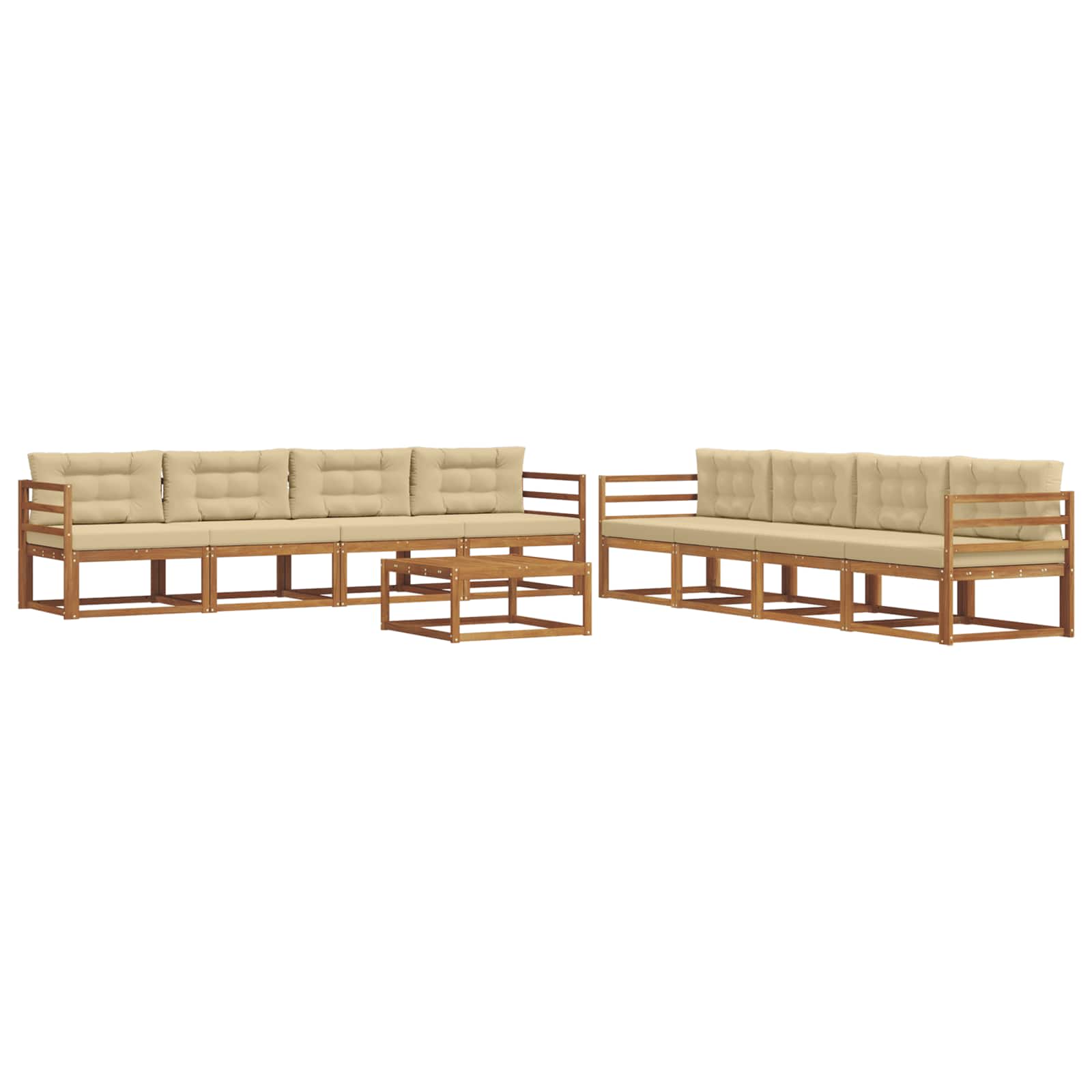 Ensemble de canapés d'extérieur 9 pcs Naturel et Beige - XIOS