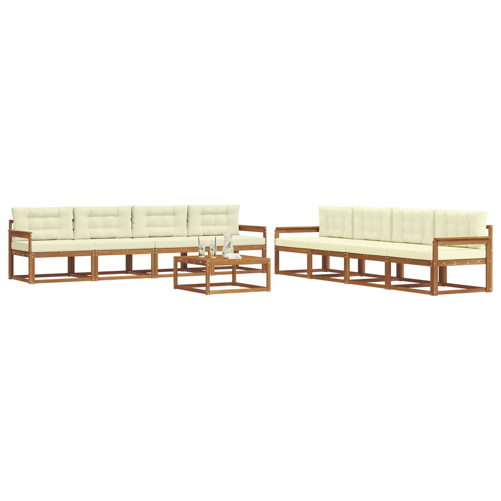 Ensemble de canapés d'extérieur 9 pcs Naturel et Crème - XIOS