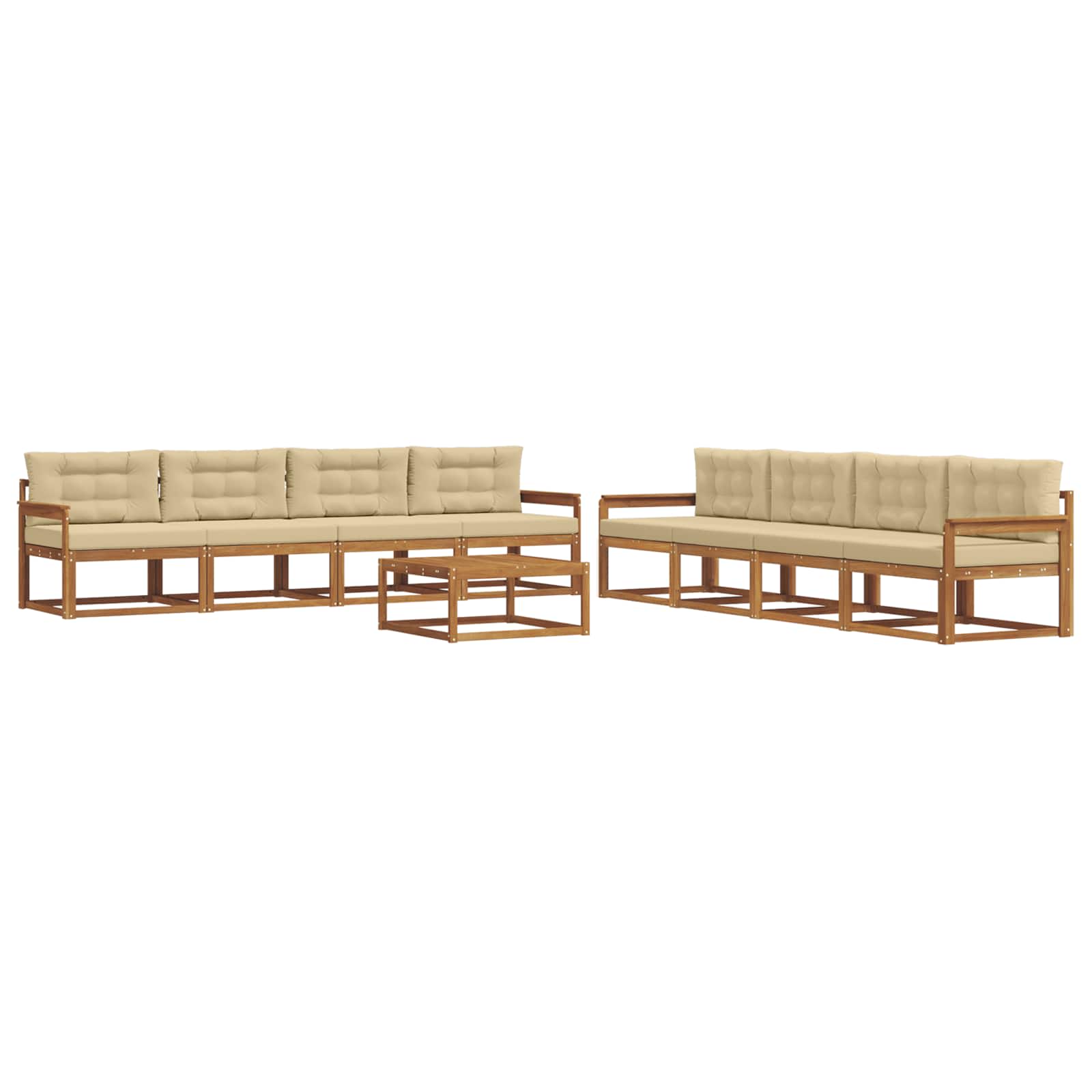 Ensemble de canapés d'extérieur 9 pcs Naturel et Beige - XIOS