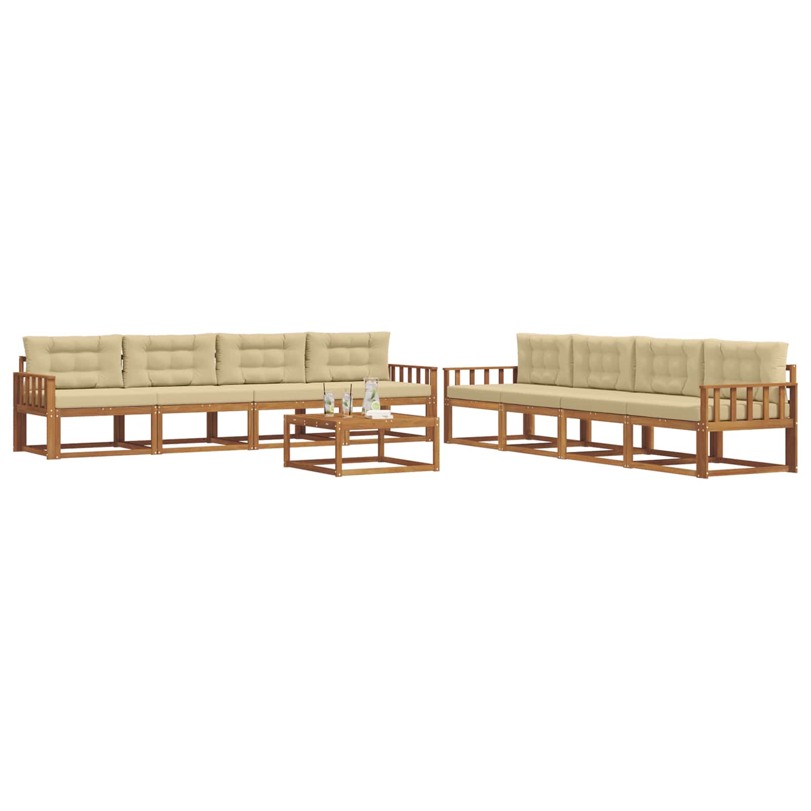 Ensemble de canapés d'extérieur 9 pcs Naturel et Beige - XIOS