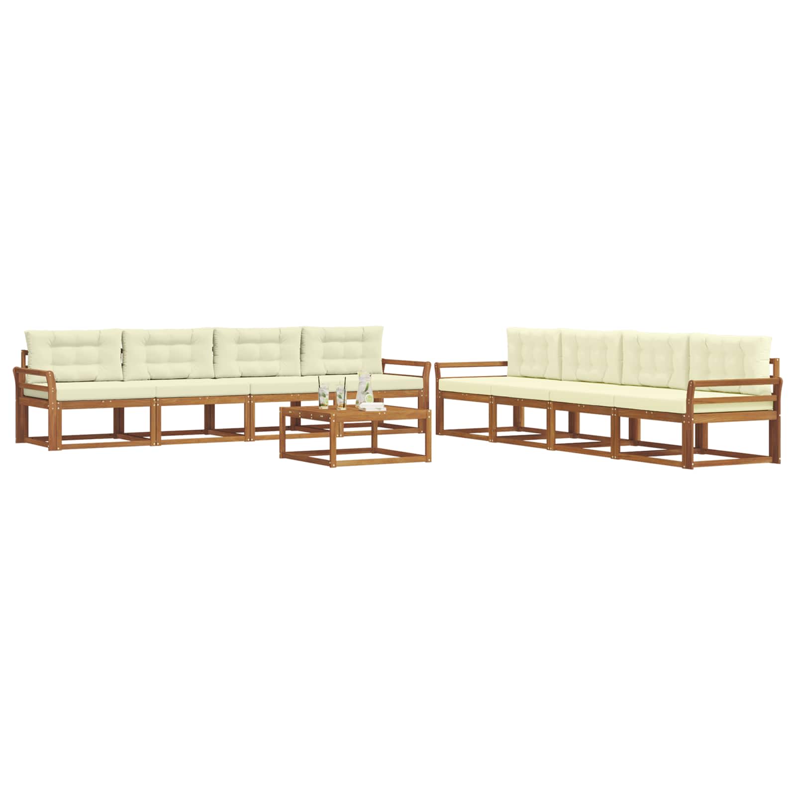 Ensemble de canapés d'extérieur 9 pcs Naturel et Crème - XIOS
